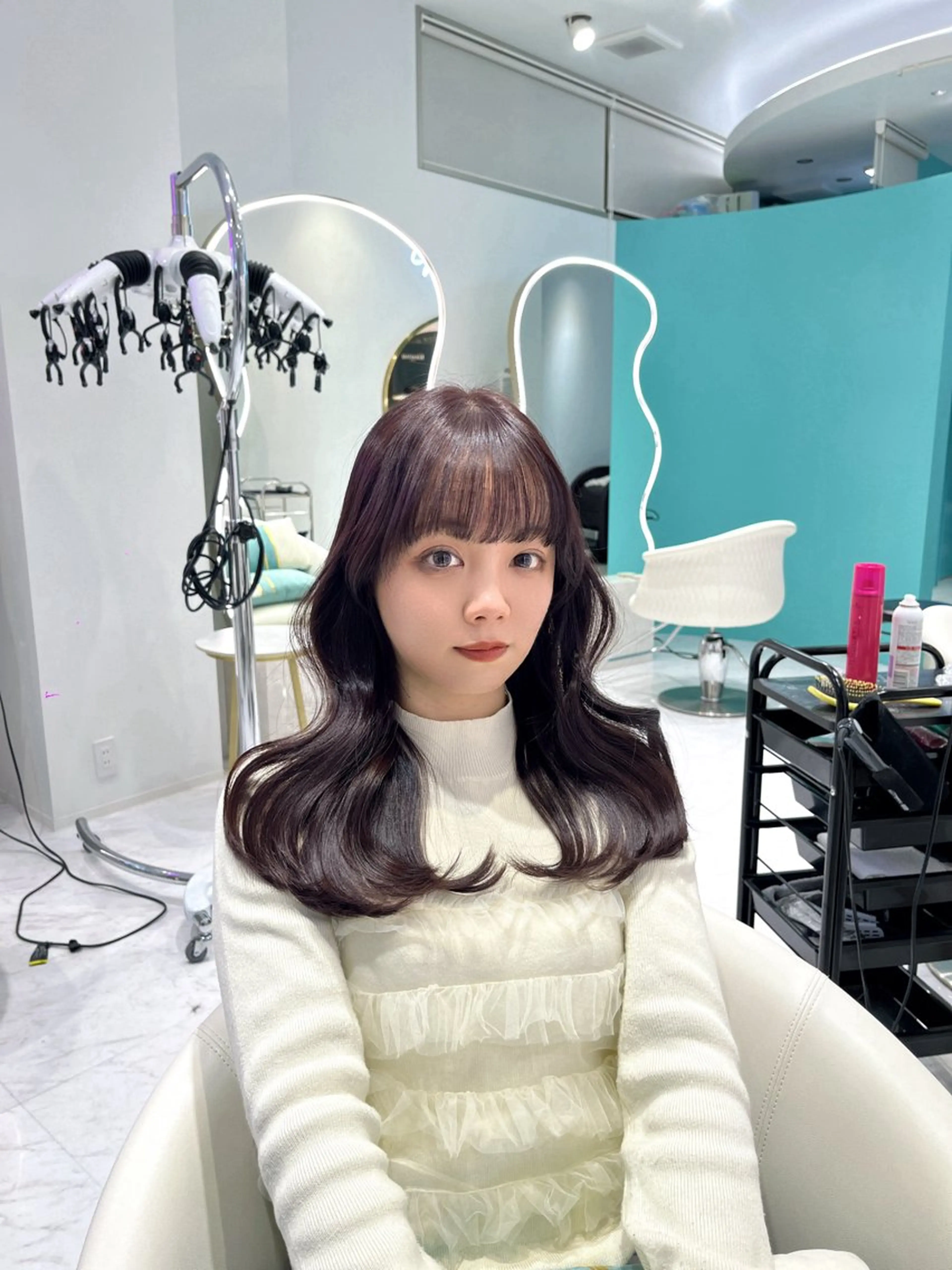 ロング カラー カット ヘアカラー トリートメント 名駅/大人韓国ヘア 艶カラー/Rihoのヘアスタイル