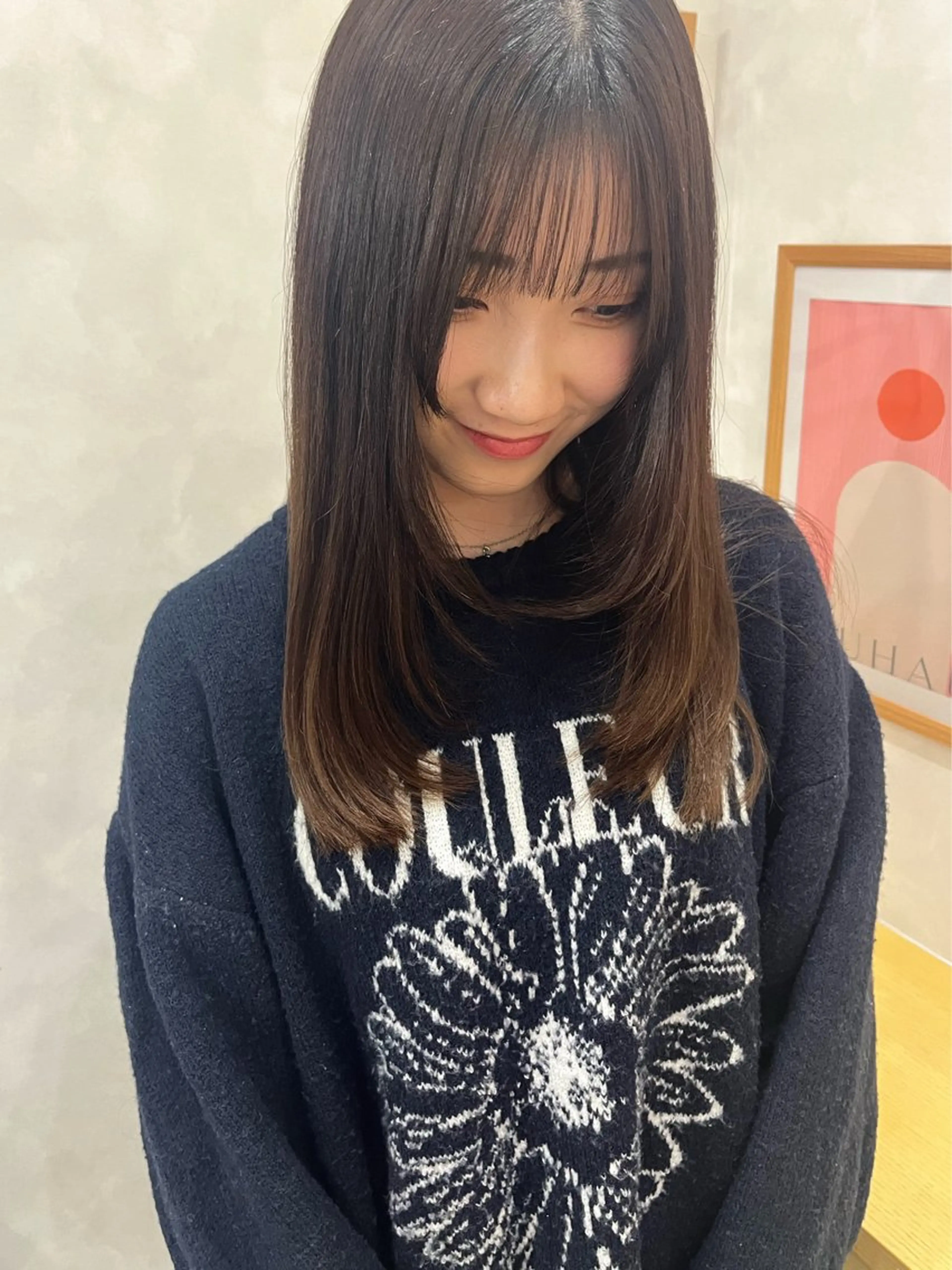 ロング カラー ブリーチ ダブルカラー ブリーチなしカラー 顔周りカット 髪質改善 縮毛矯正 トリートメント 髪質改善/レイヤー/ ボブ/磯野史歩のヘアスタイル