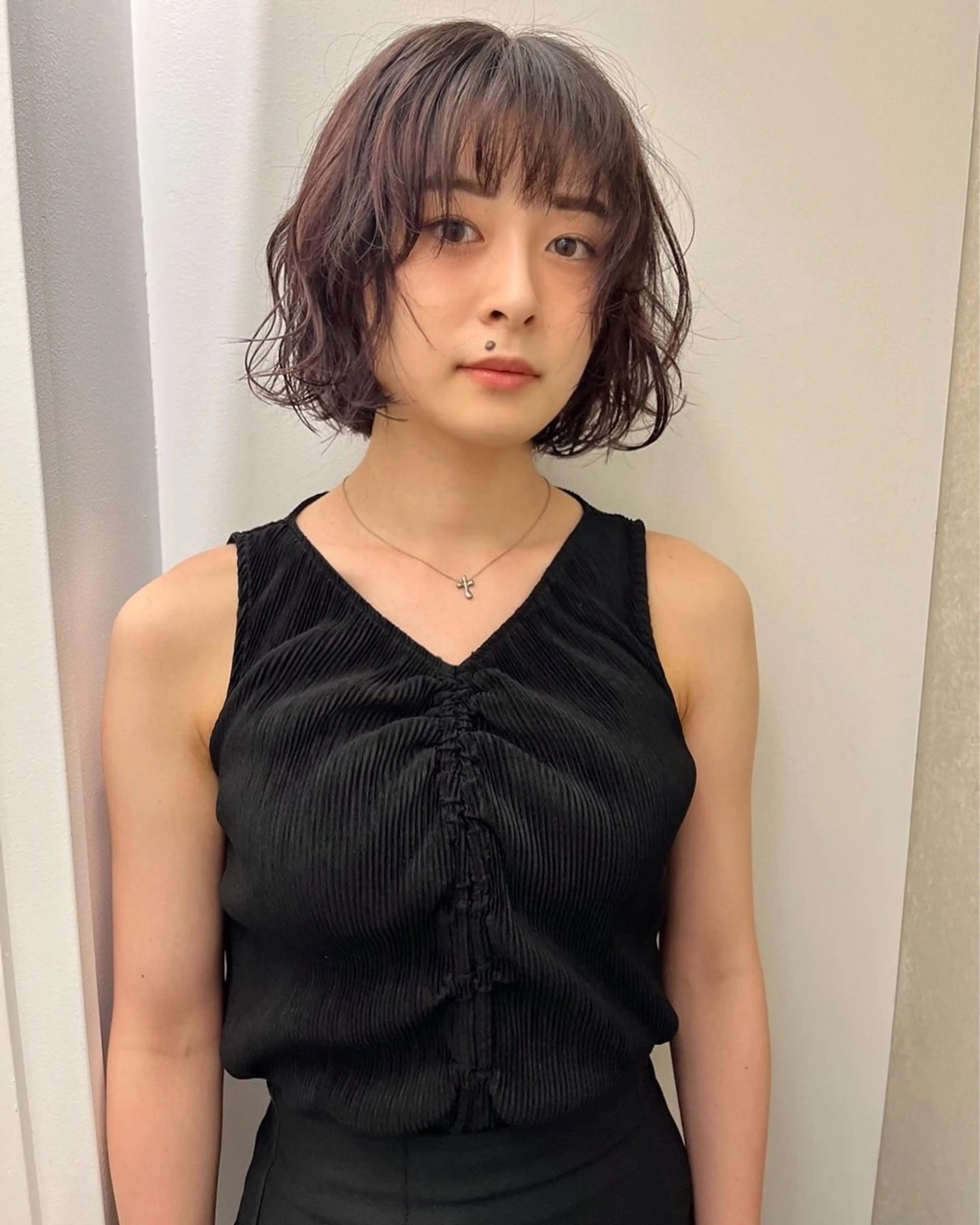 ショート カラー ブリーチ ハイライトカラー ラベンダーカラー ブリーチなしカラー ハイライト 顔周りカット/透明感 カラー✂️MEIのヘアスタイル