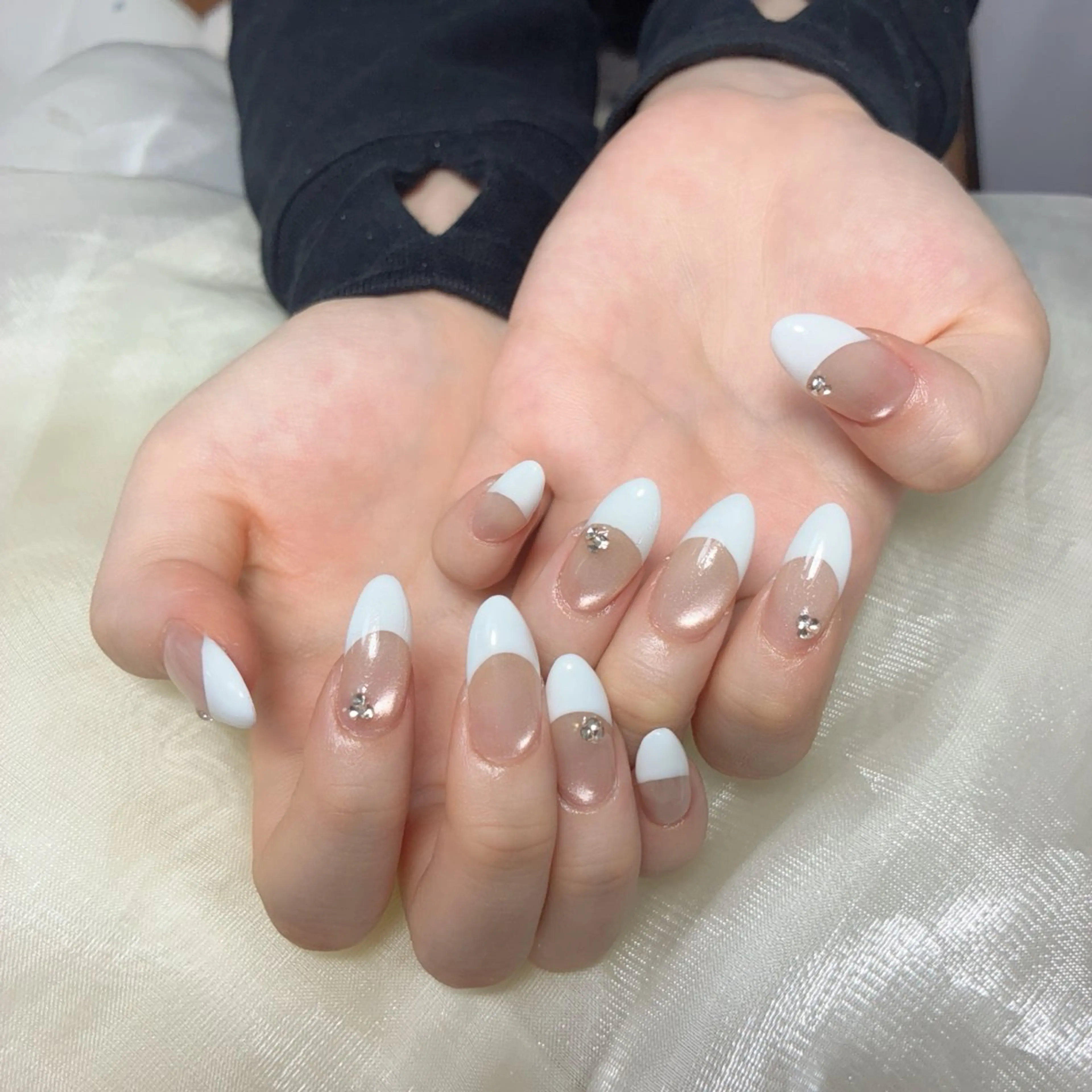 ネイル フレンチネイル マグネットネイル マグネットフレンチ 持ち込み ピンク ハンドネイル YOINAIL ヨイネイルサロンのネイルデザイン