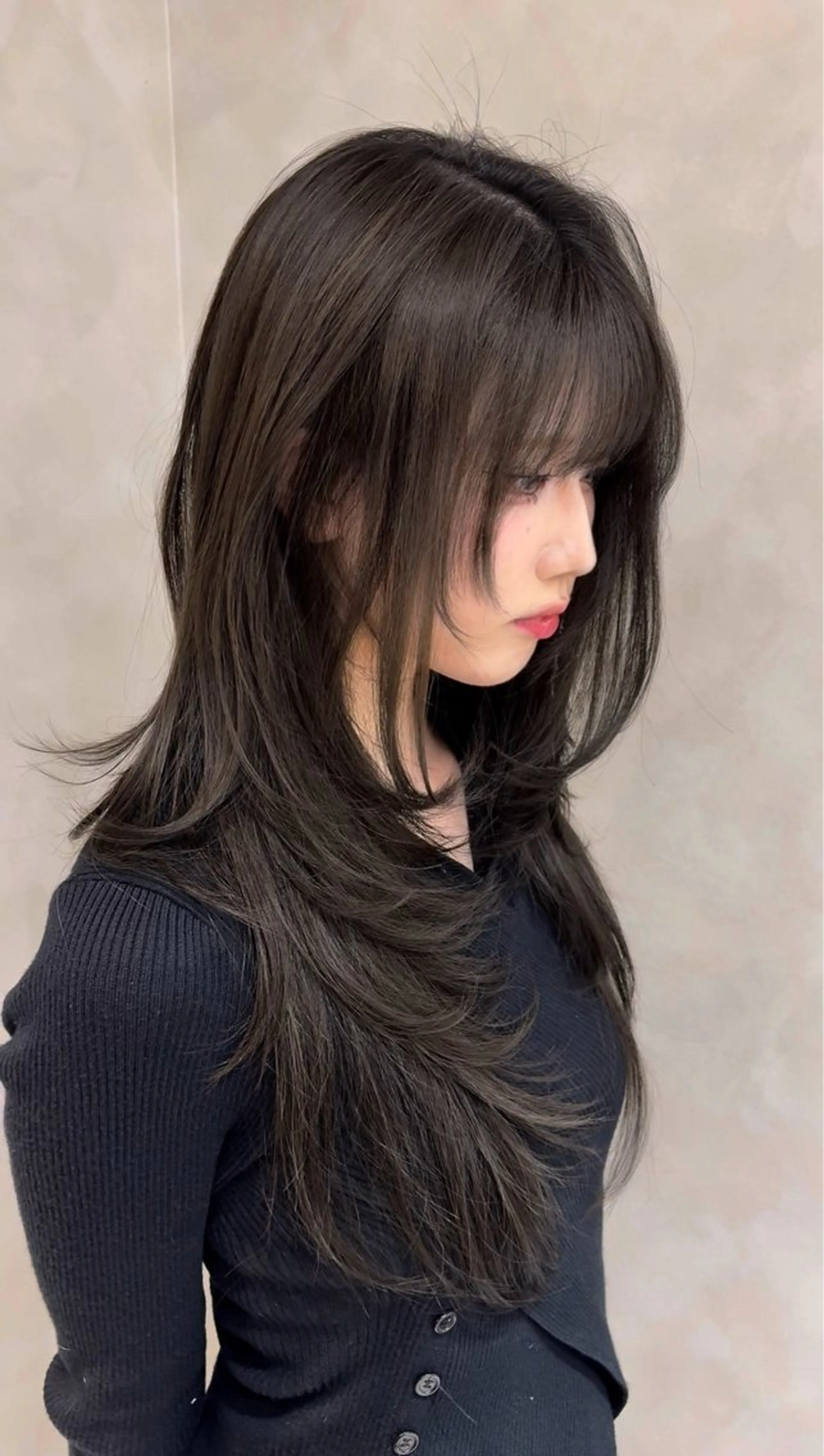 ロング ハッシュカット ハイレイヤー レイヤーカット Yuta✂︎ 韓国レイヤー🪽のヘアスタイル