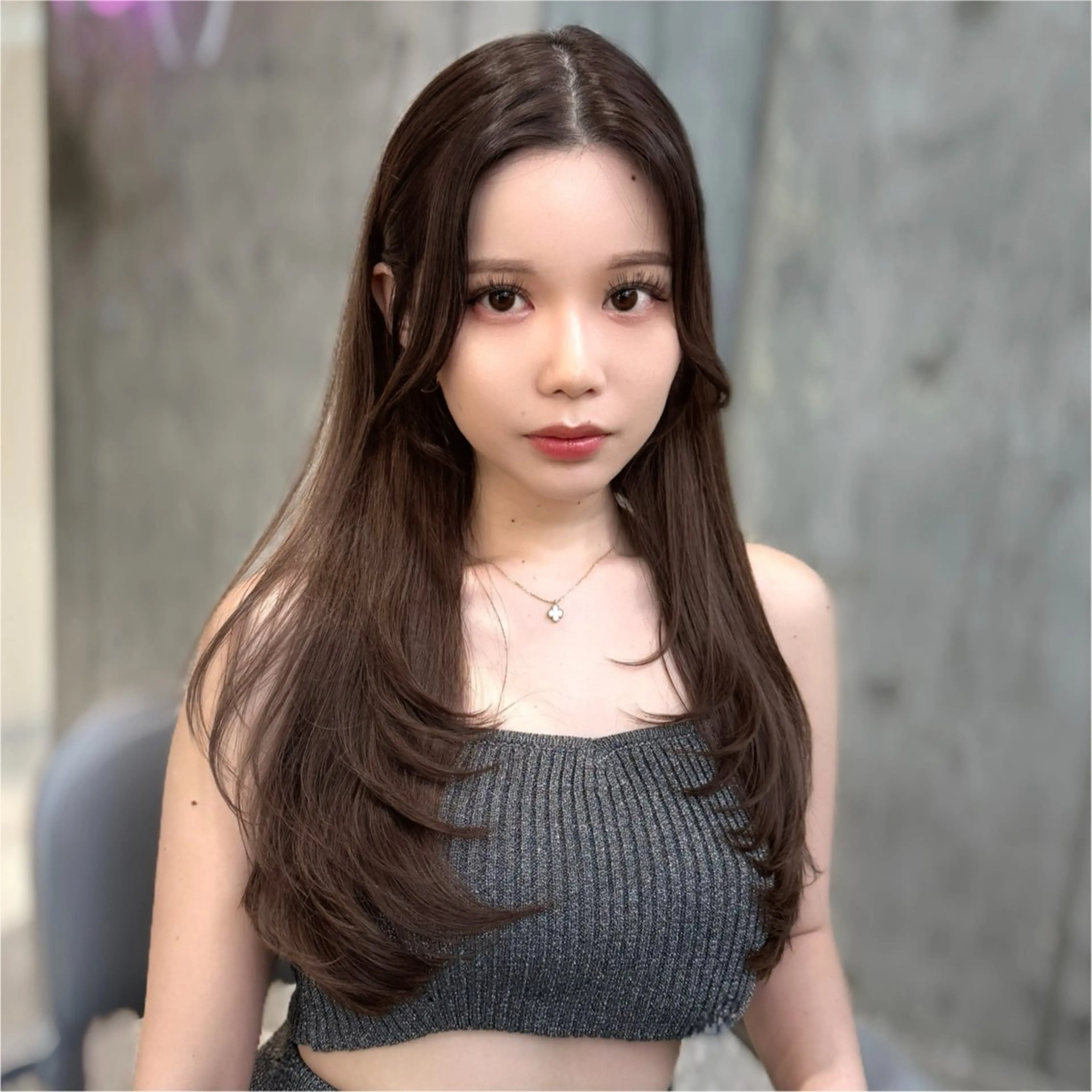 セミロング カラー カット ヘアカラー トリートメント 新宿/韓国風レイヤー 髪質改善/渋谷直樹のヘアスタイル