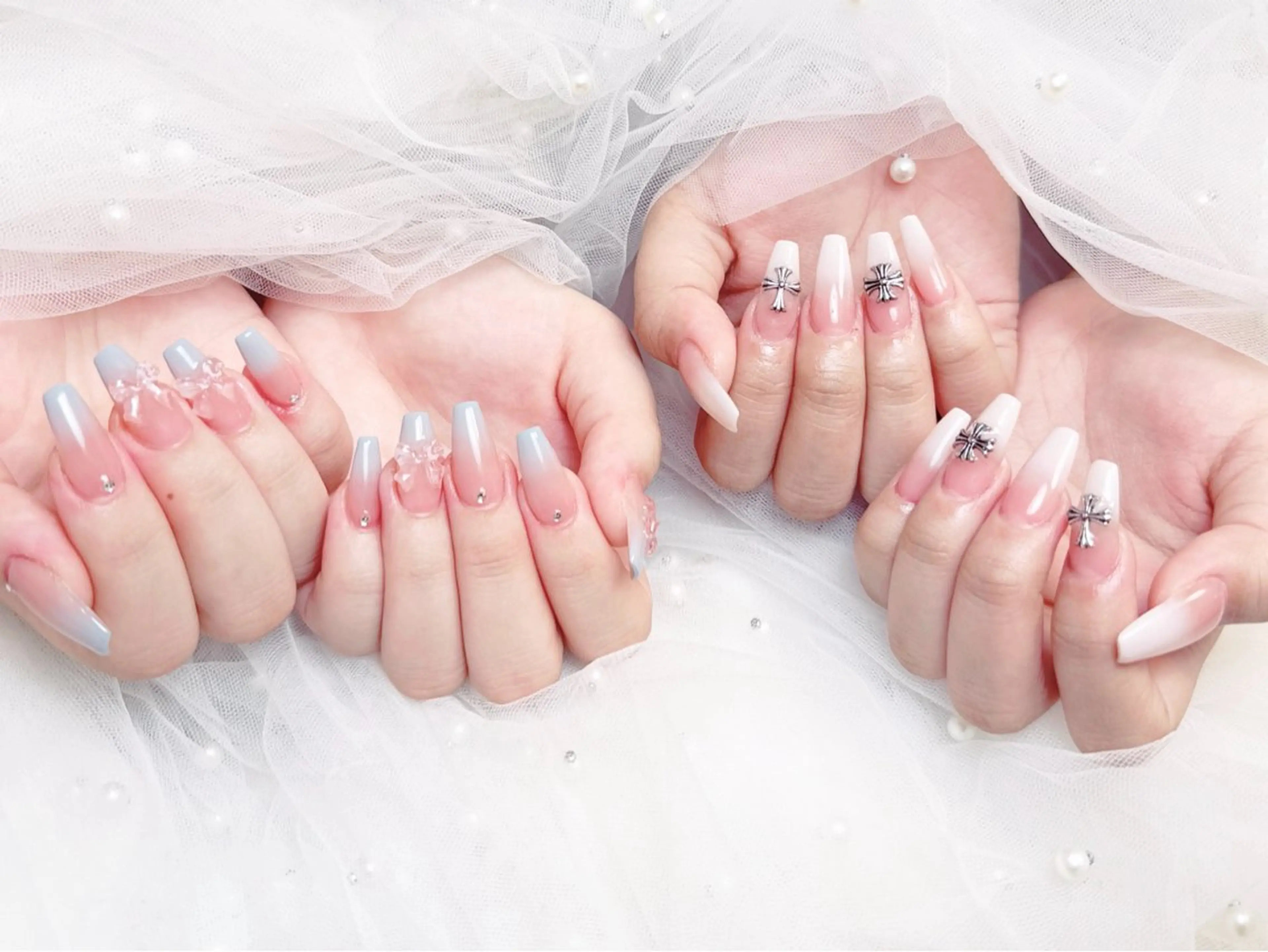 ネイル フレンチネイル ジェルネイル ハート 韓国ネイル マグネットネイル ハンドネイル ネイルサロン lotusのネイルデザイン