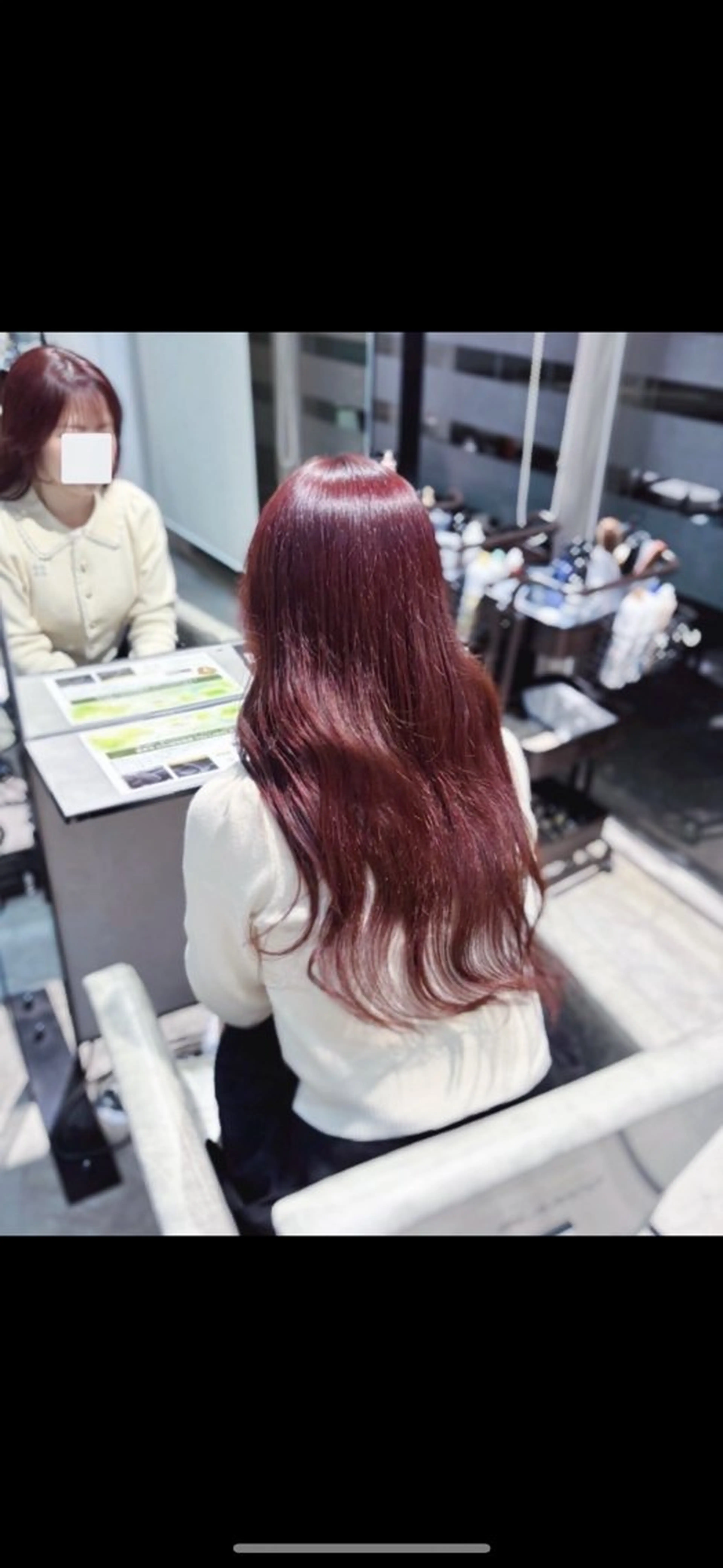 セミロング カット ヘアカラー yui/ラベンダー/ ピンク/ワインレッドのヘアスタイル