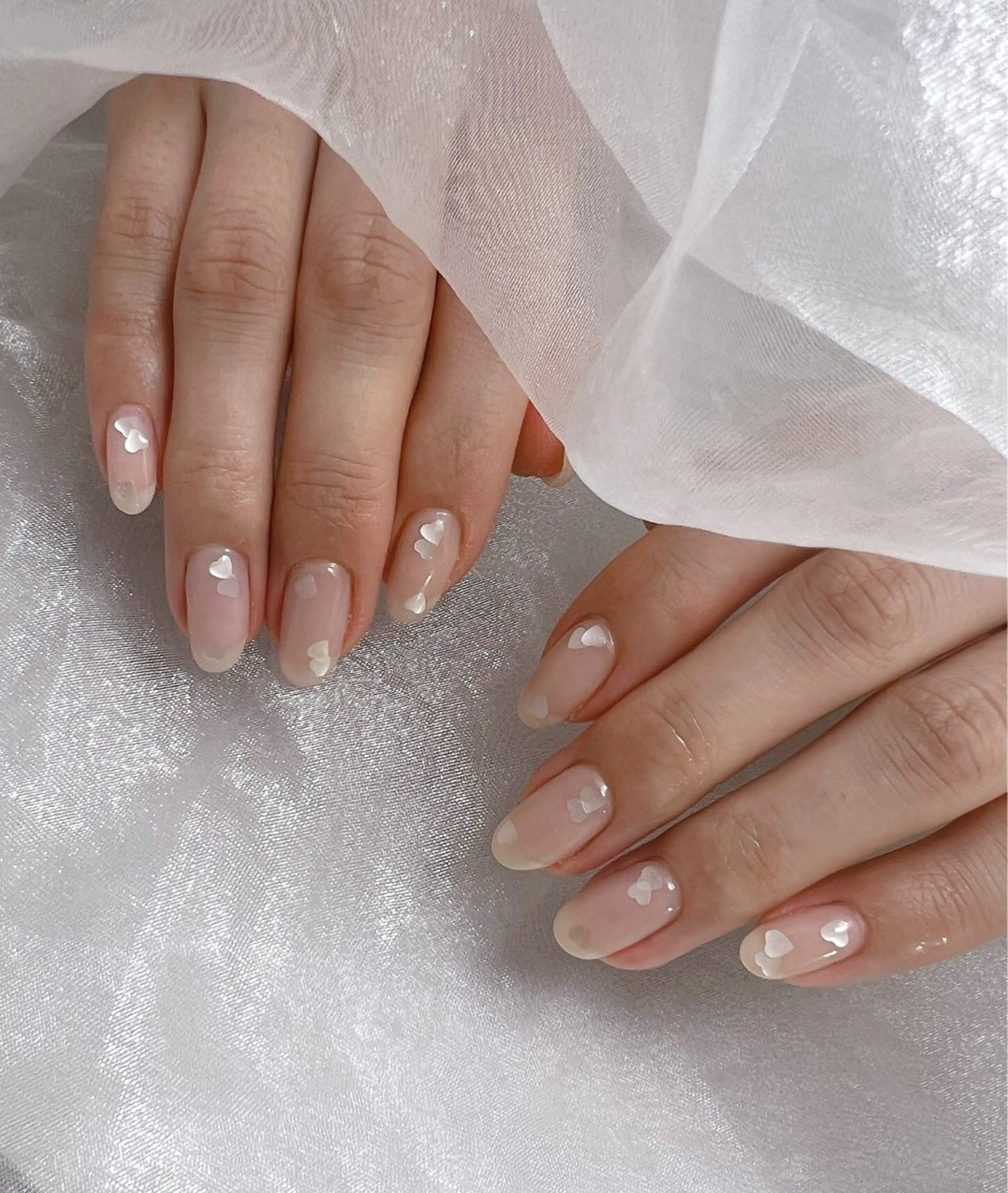 ネイル フットネイル ジェルネイル ハート 韓国ネイル 春ネイル ハンドネイル nail salon Lauleaのネイルデザイン