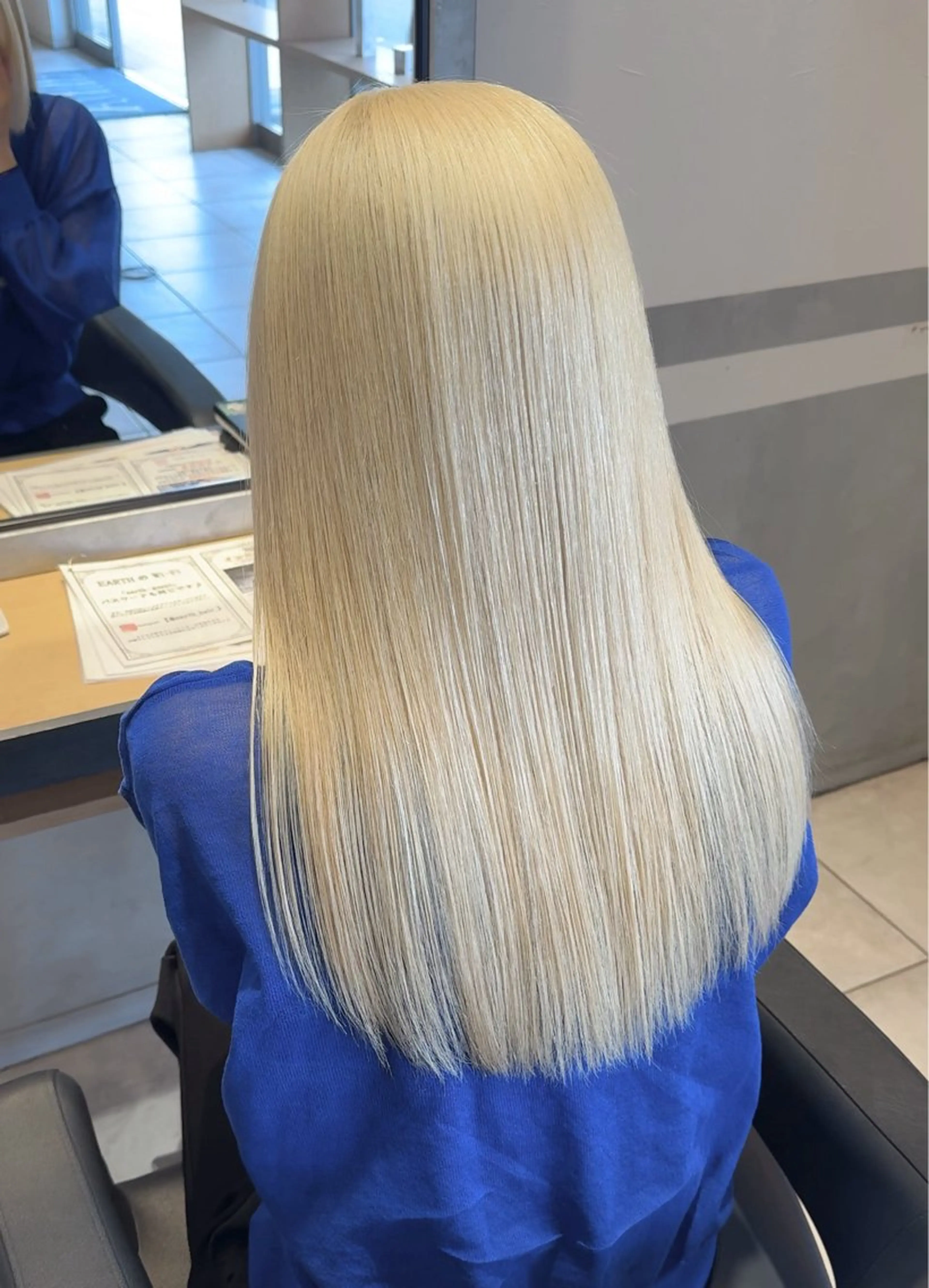 セミロング 縮毛矯正 たかはし るなのヘアスタイル