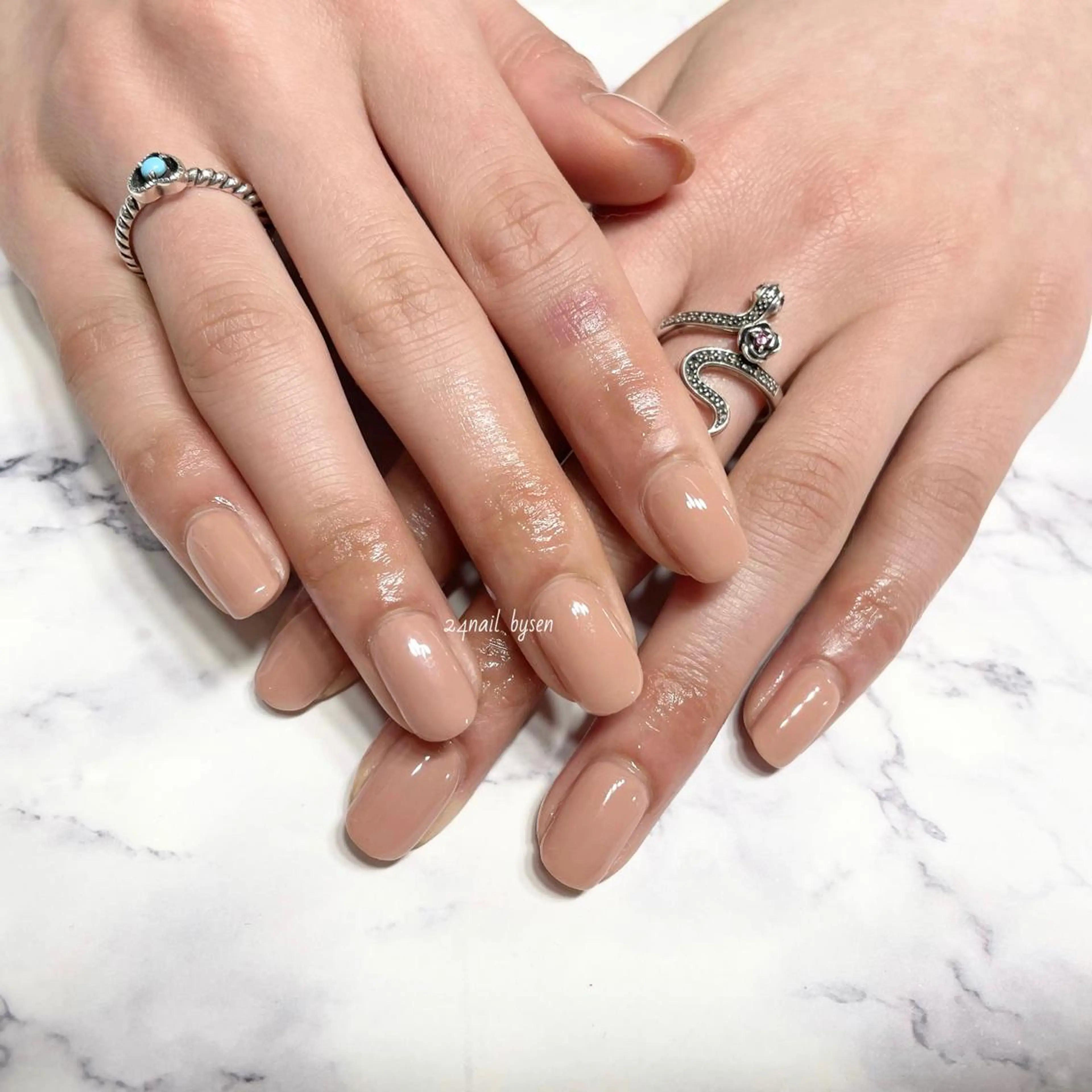 ネイル ワンカラーネイル ピンク ピンクベージュ Atelier by 24nail/Ayaのネイルデザイン