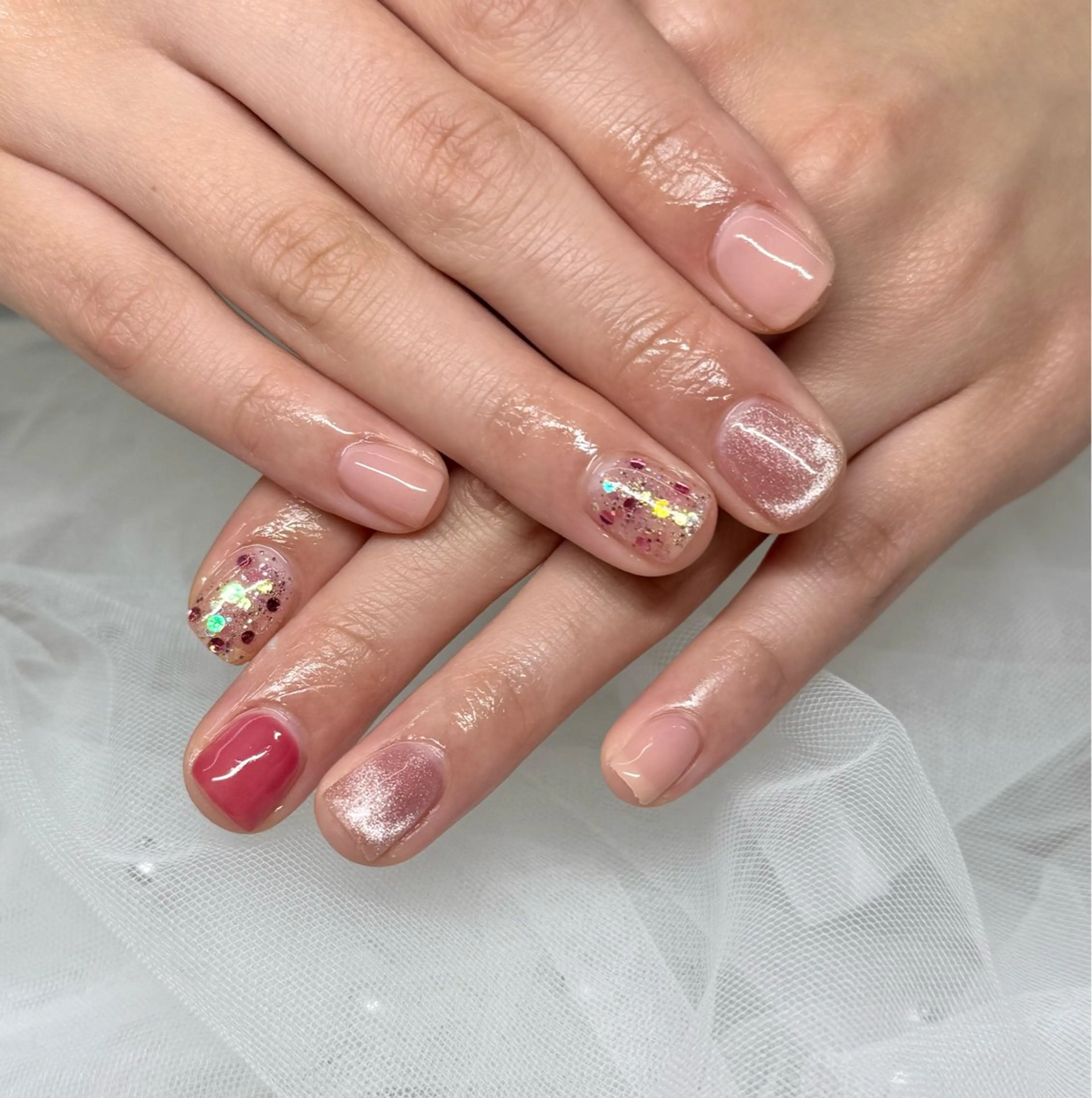 ネイル 成人式 ラメ(グリッター) マグネットネイル ワンカラーネイル Regina Marinaのネイルデザイン