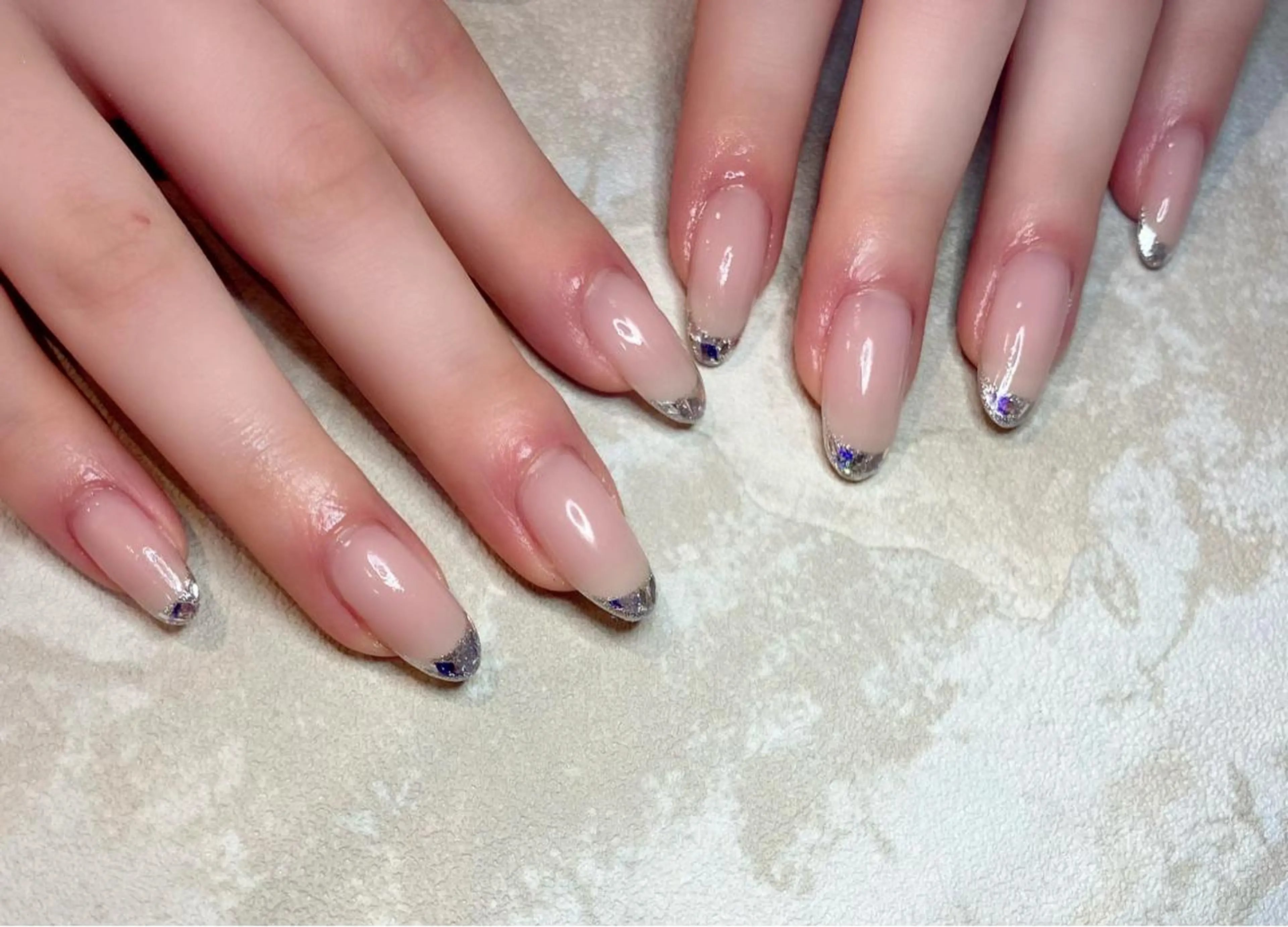 ネイル フレンチネイル ガラスフレンチ ハンドネイル Lino+ ネイル&よもぎ蒸しのネイルデザイン