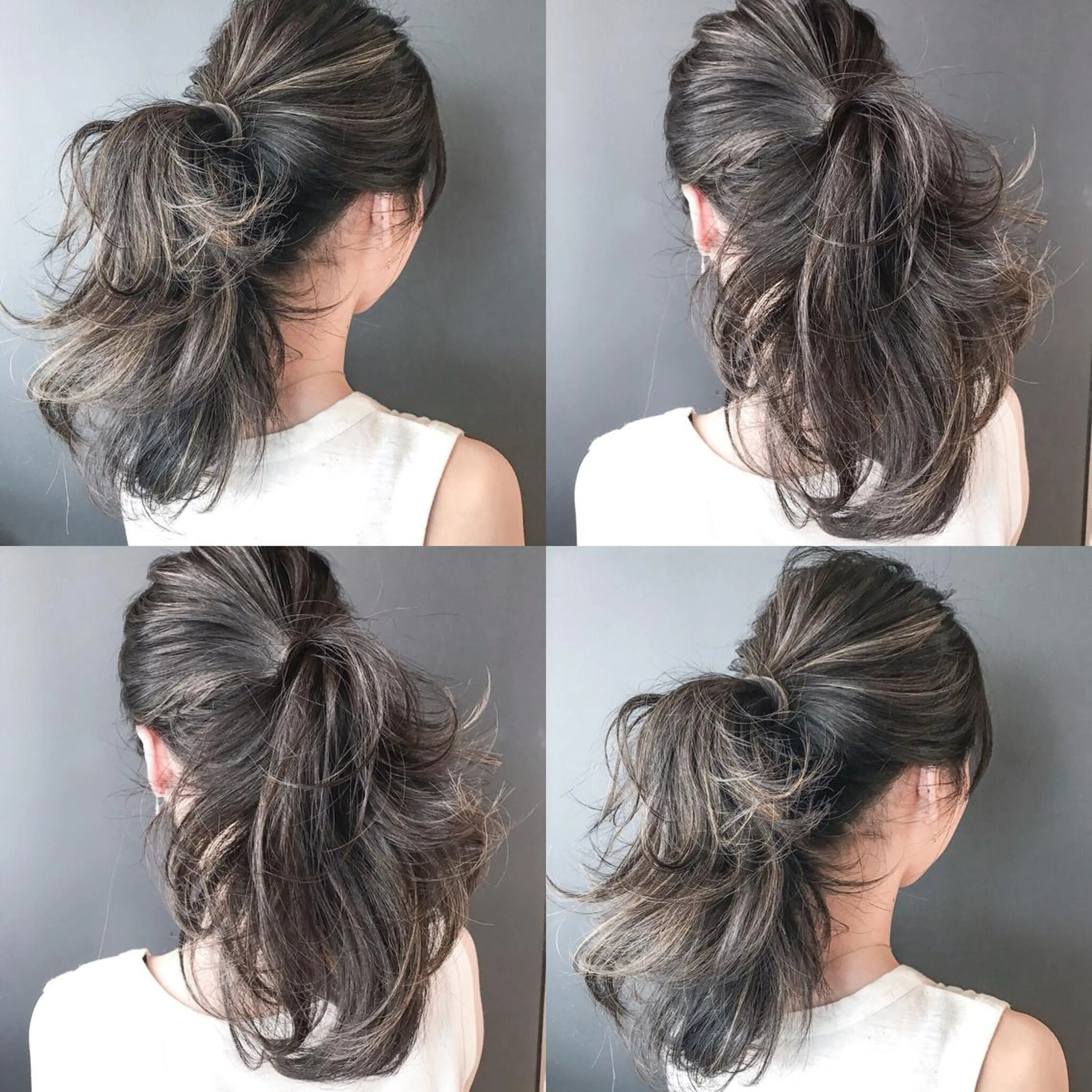 セミロング カラー ハイライトカラー ハイライト ヘアカラー BOX mico.のヘアスタイル