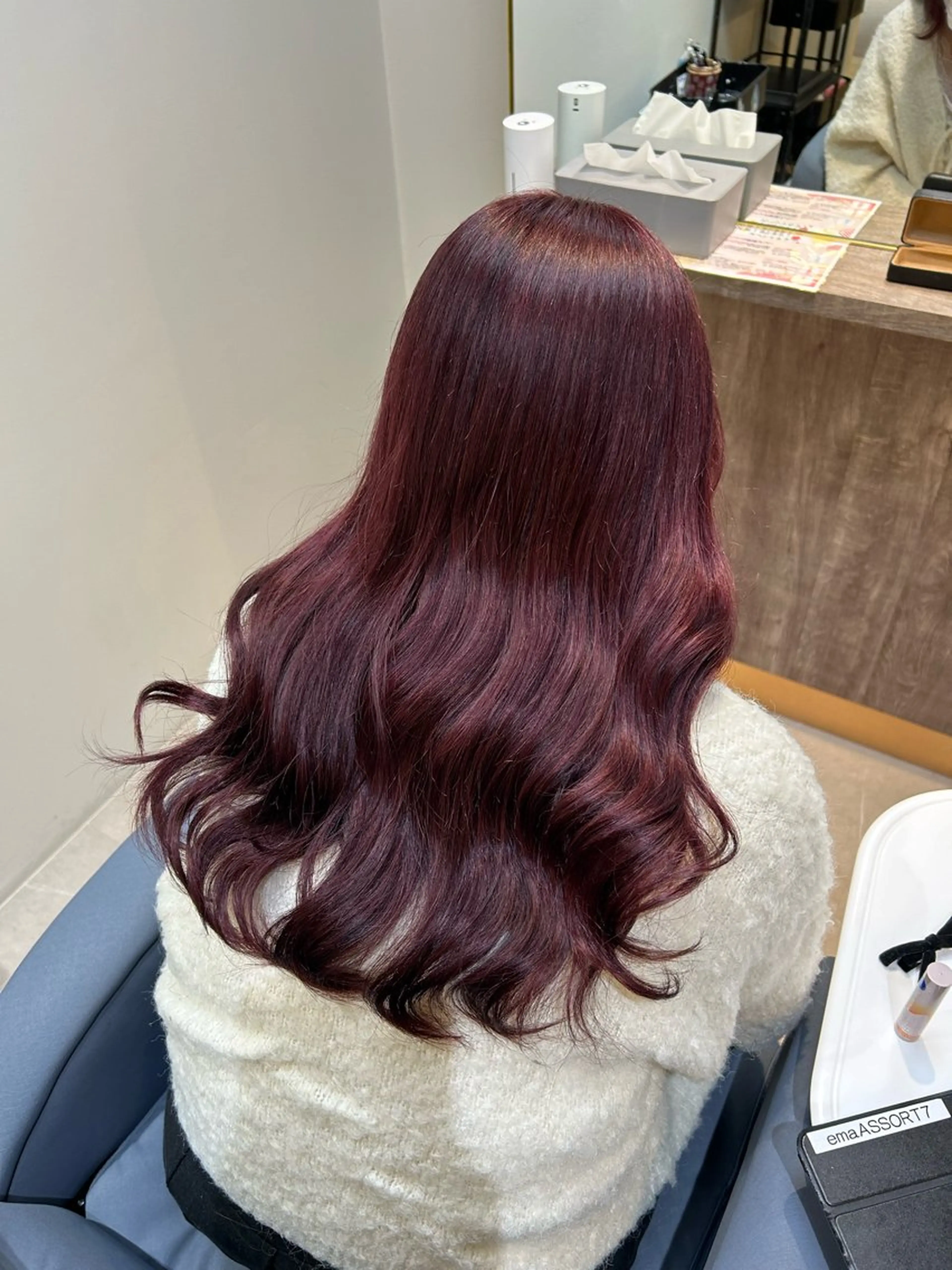 ロング カラー ブリーチ カシス ピンクカラー ヘアカラー ピンクカラー🎀 米津 美佑のヘアスタイル