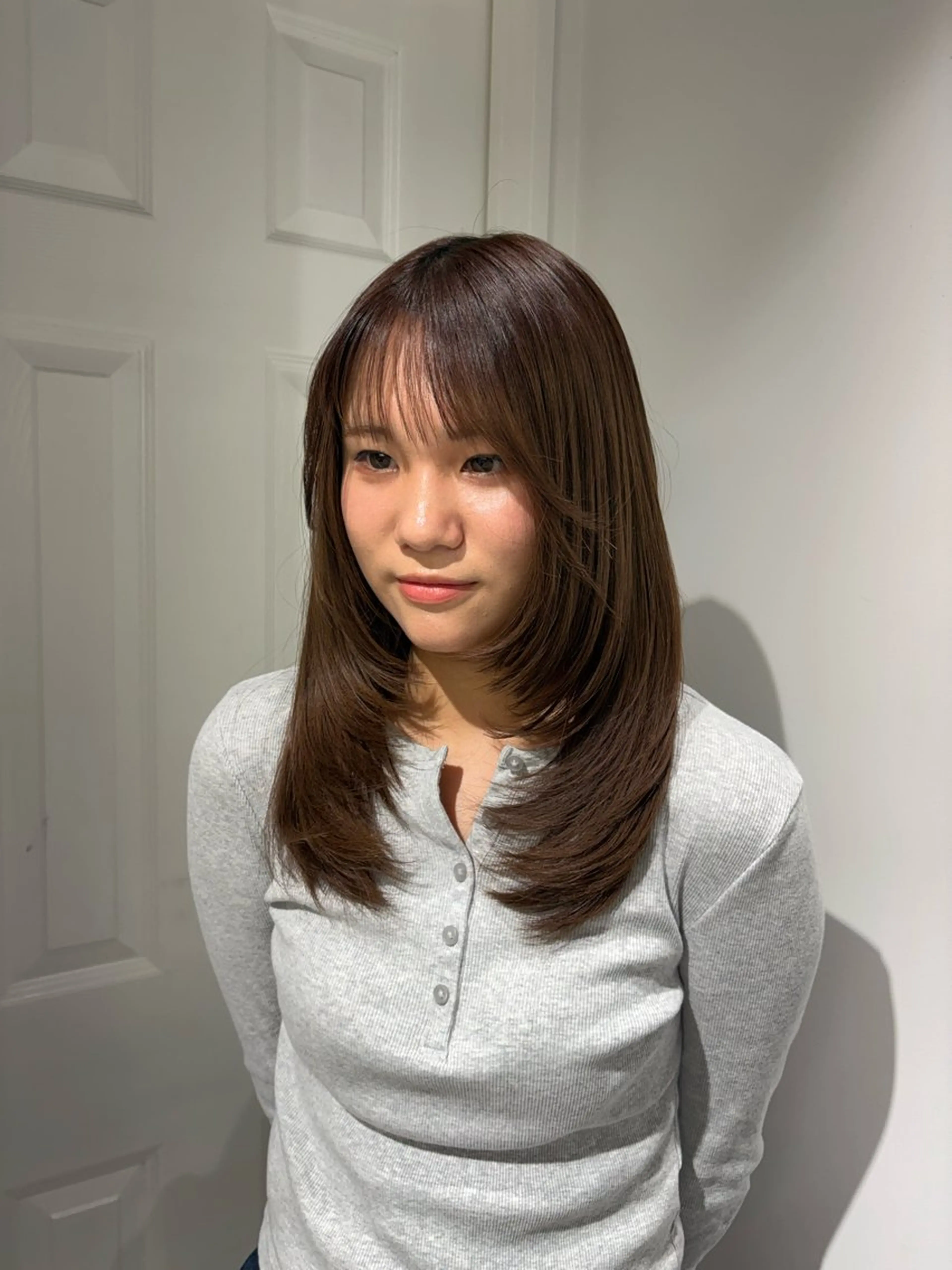 セミロング カット 似合わせカラー✩.* ハイトーン/リナのヘアスタイル