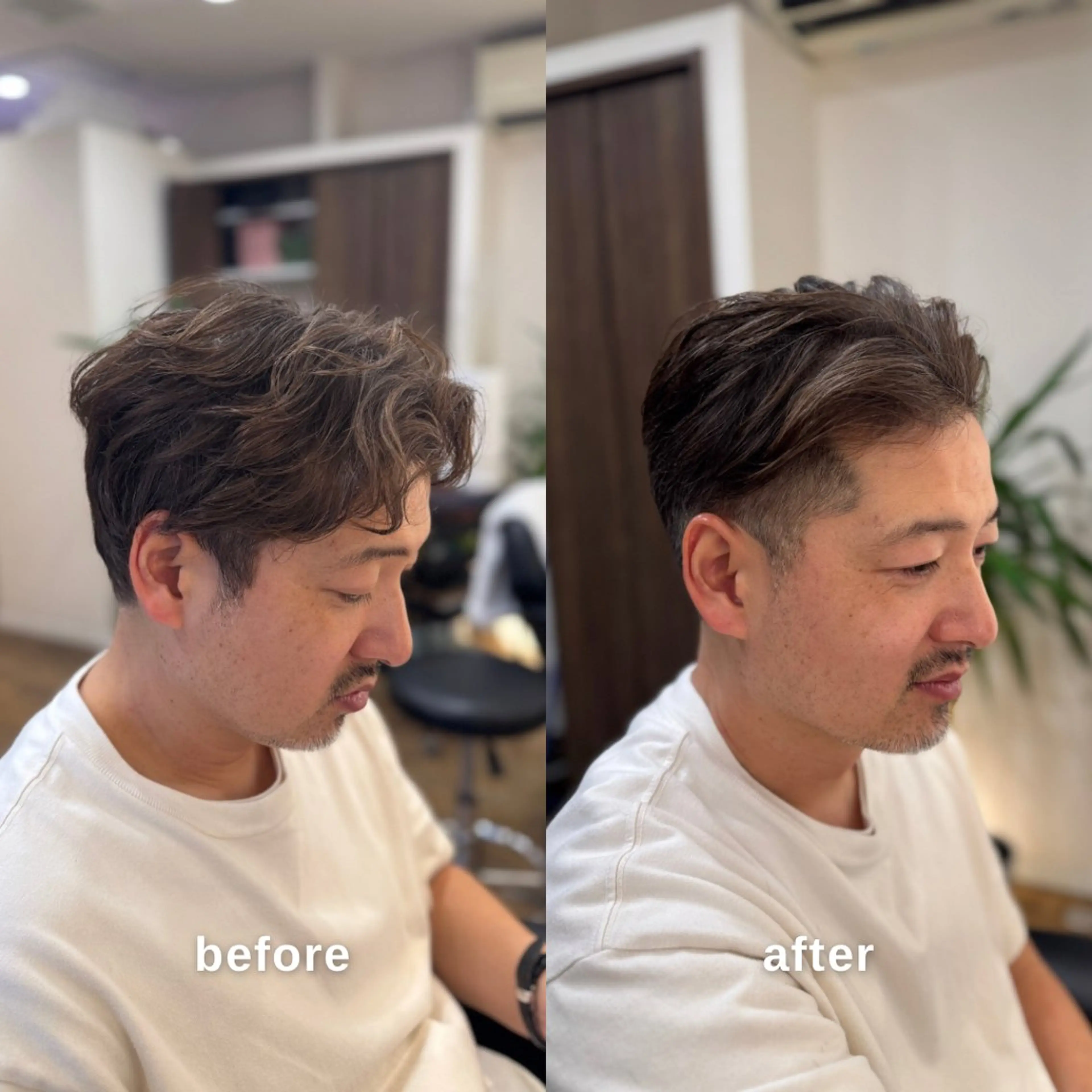 メンズ センターパート メンズパーマ 刈り上げ カット トリートメント しんのすけ /モデルさん募集中のヘアスタイル