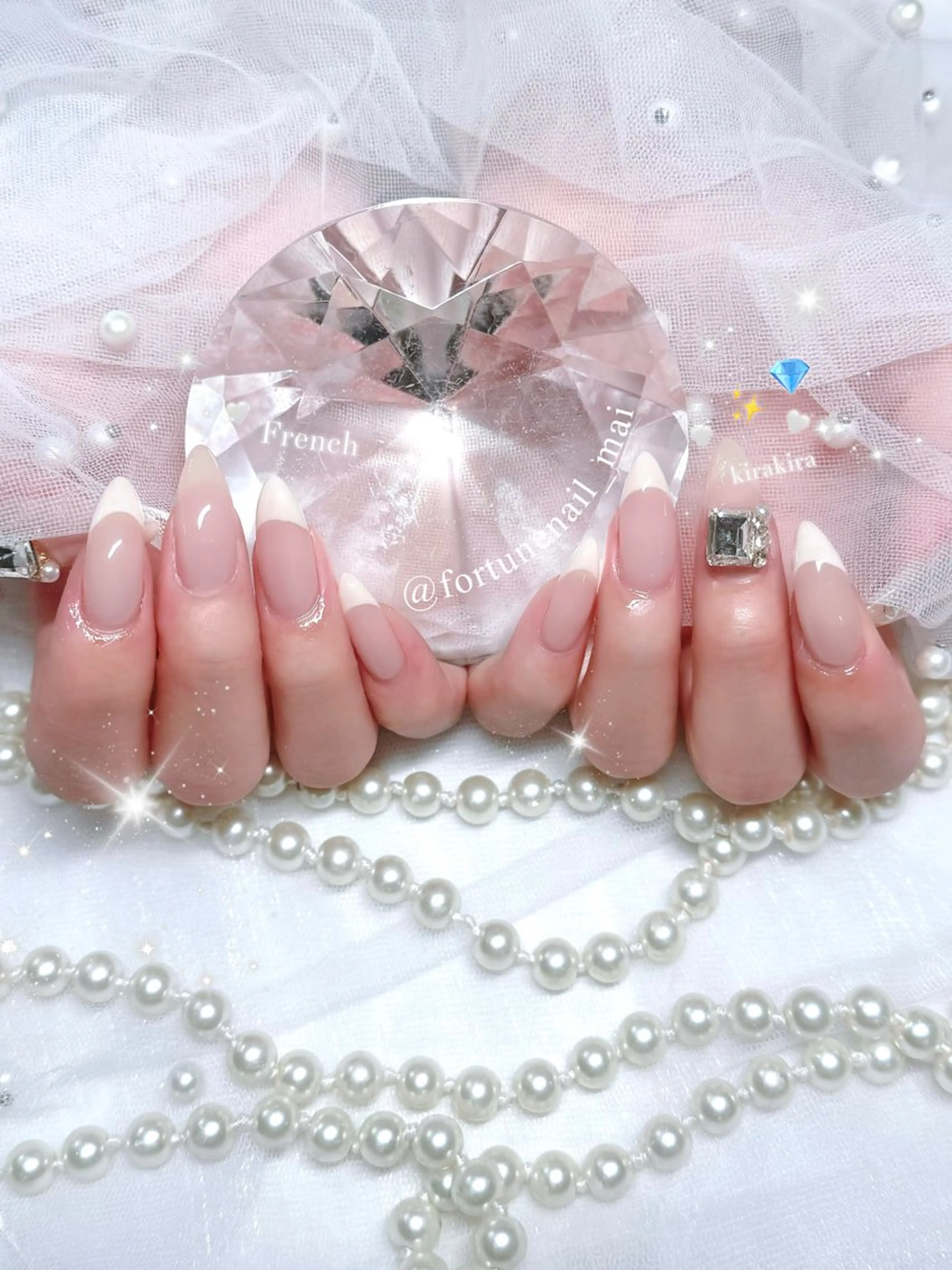 ネイル フレンチネイル ハンドネイル 🎀Mai 🎀5/15空⋆.✩のネイルデザイン