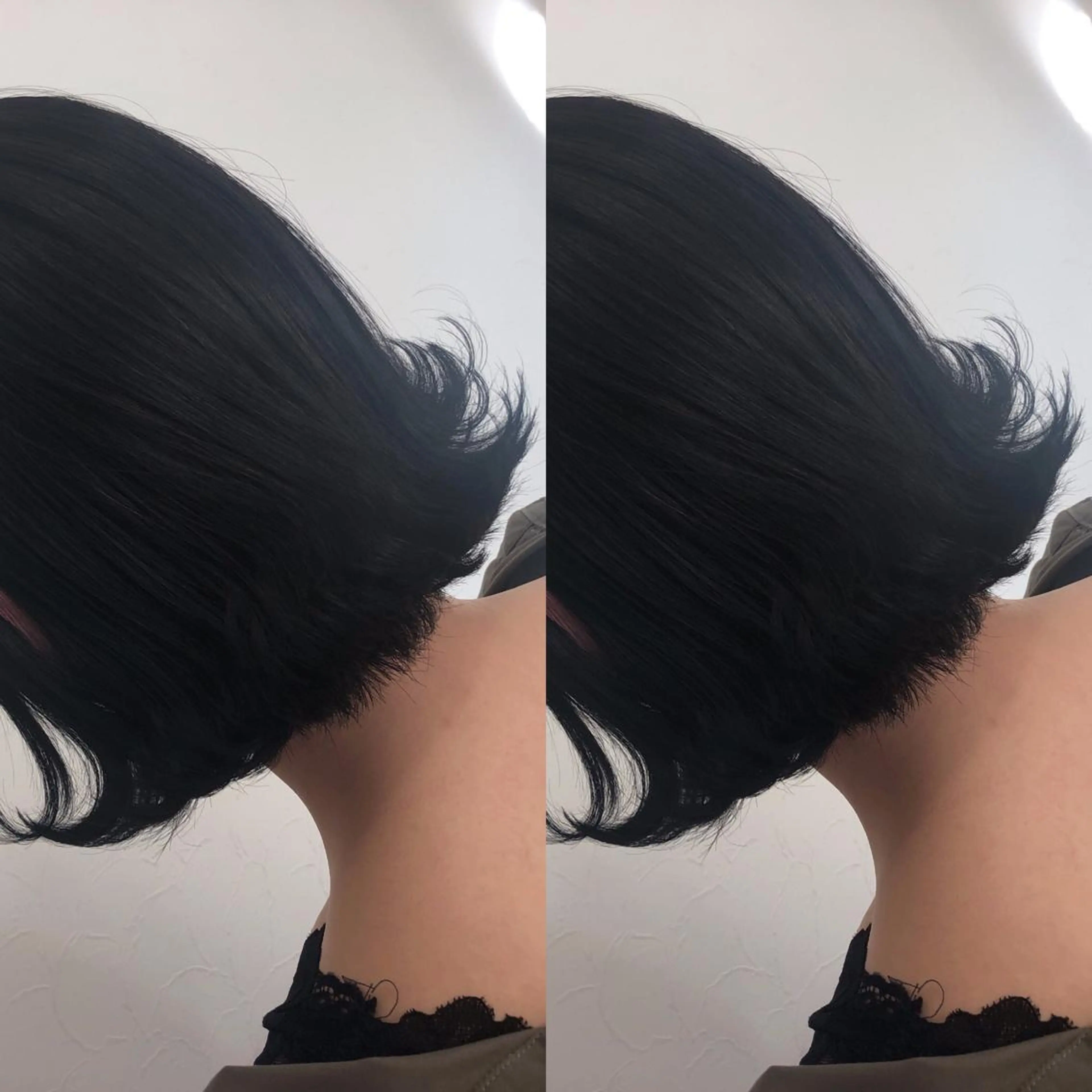 ショート カラー 黒髪 ブルーカラー ブルーブラック 外ハネヘア La fith hair kanonあびこ店所属・トップスタイリスト 🧸中島梨穂🧸のヘアスタイル