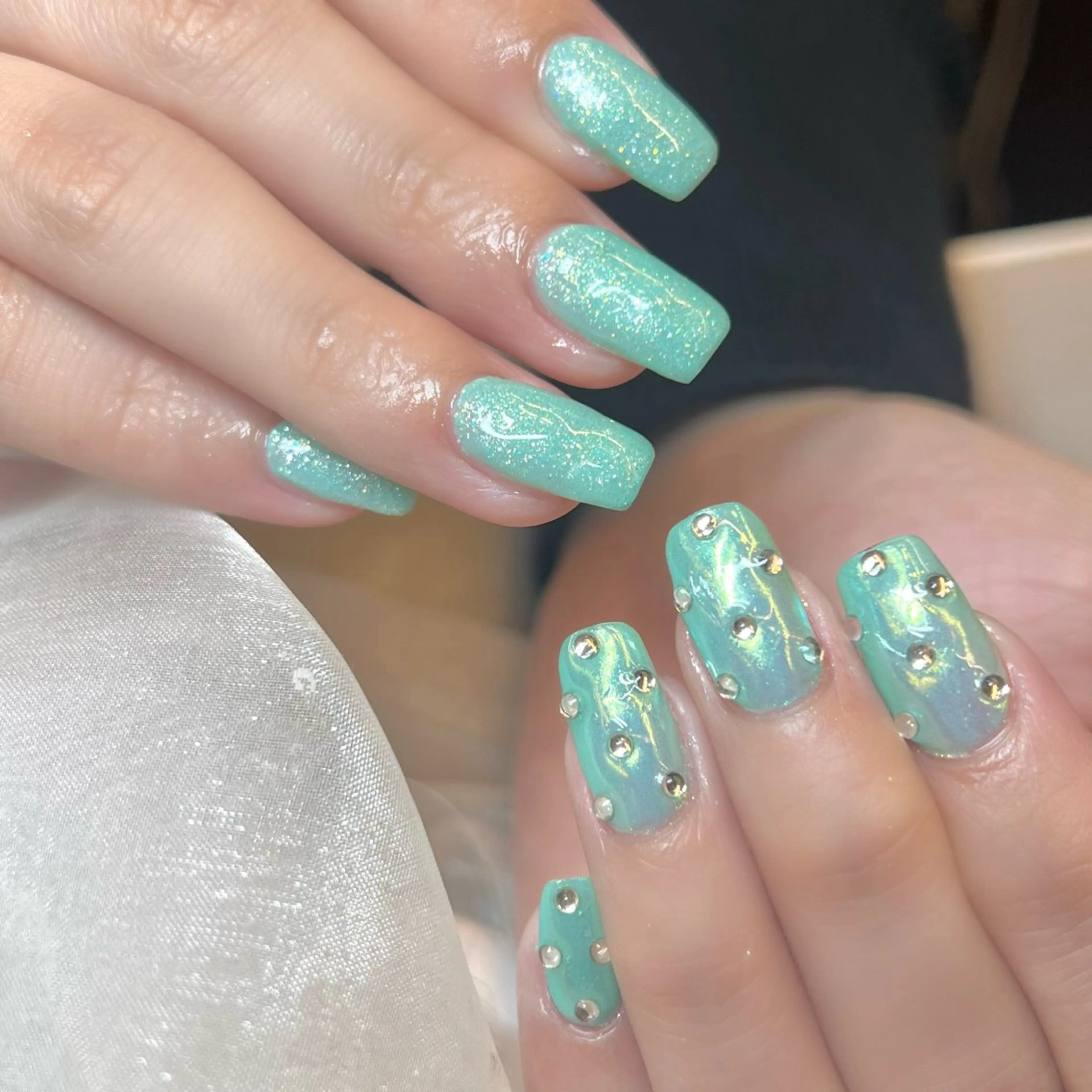 ネイル アートネイル オーロラネイル 入学式 ジェルネイル 韓国ネイル clover nailのネイルデザイン