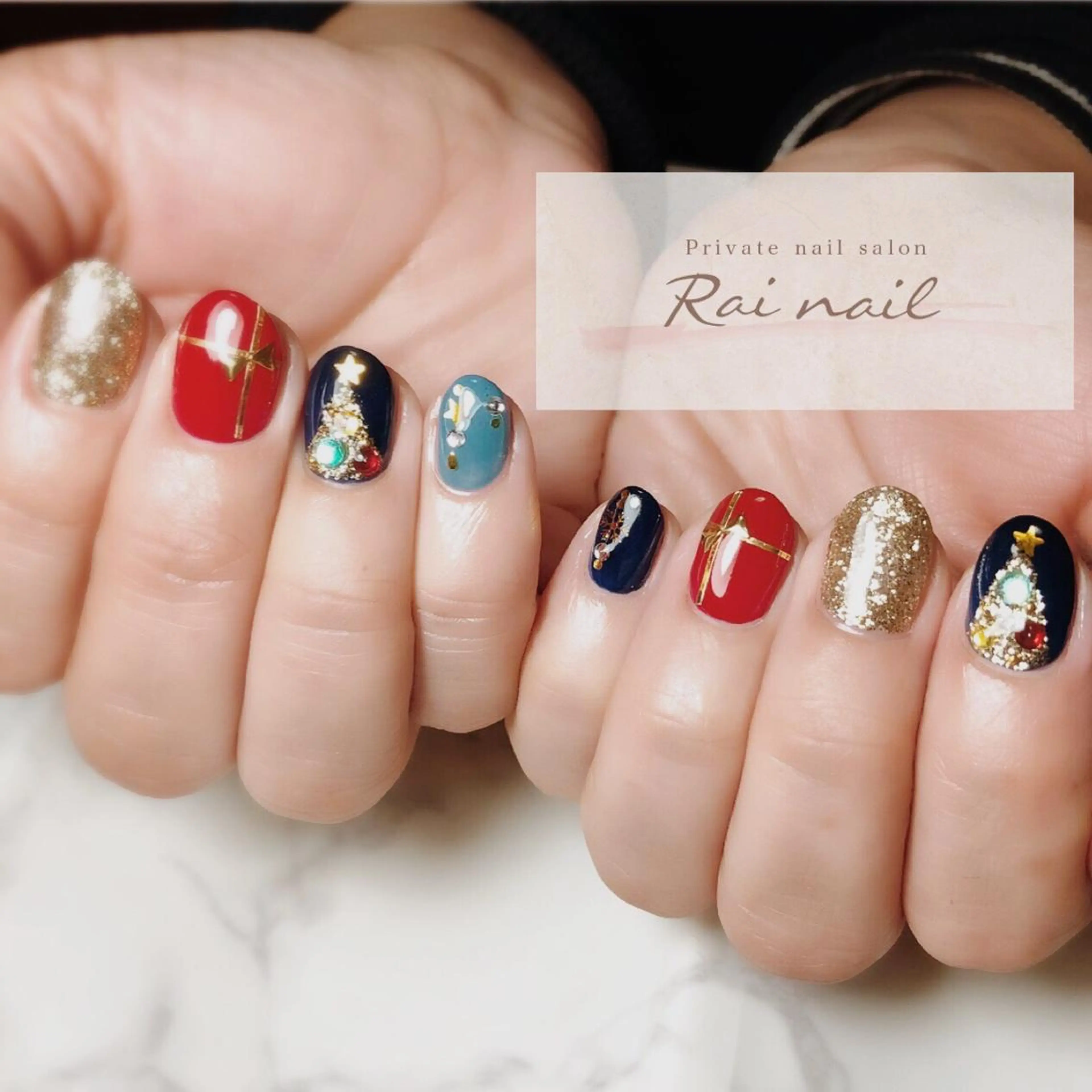 ネイル 冬ネイル クリスマス ハンドネイル Rai nail_ Risaのネイルデザイン