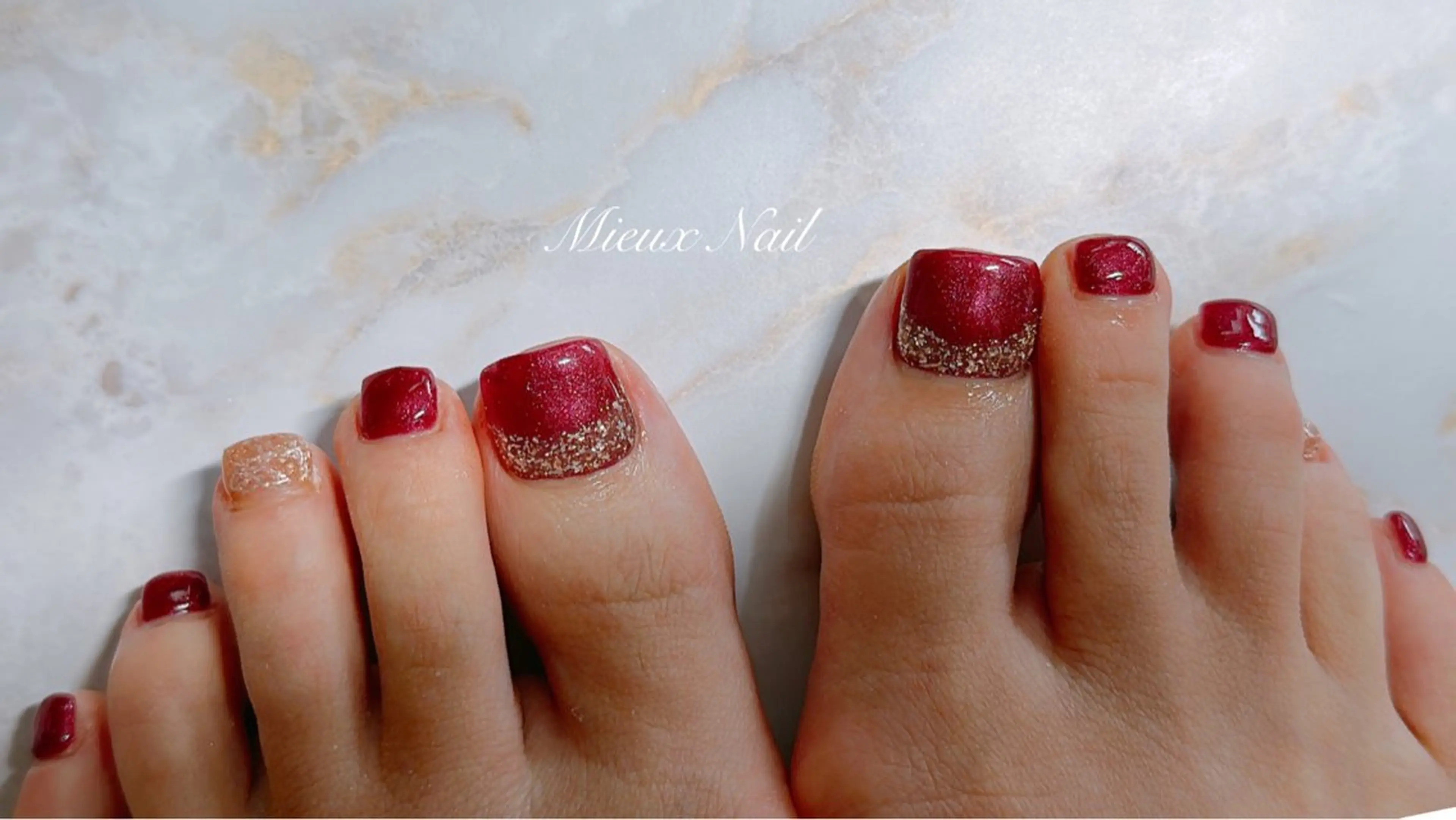 ネイル ブルー ジェルネイル パラジェル 市川 麻衣子のネイルデザイン