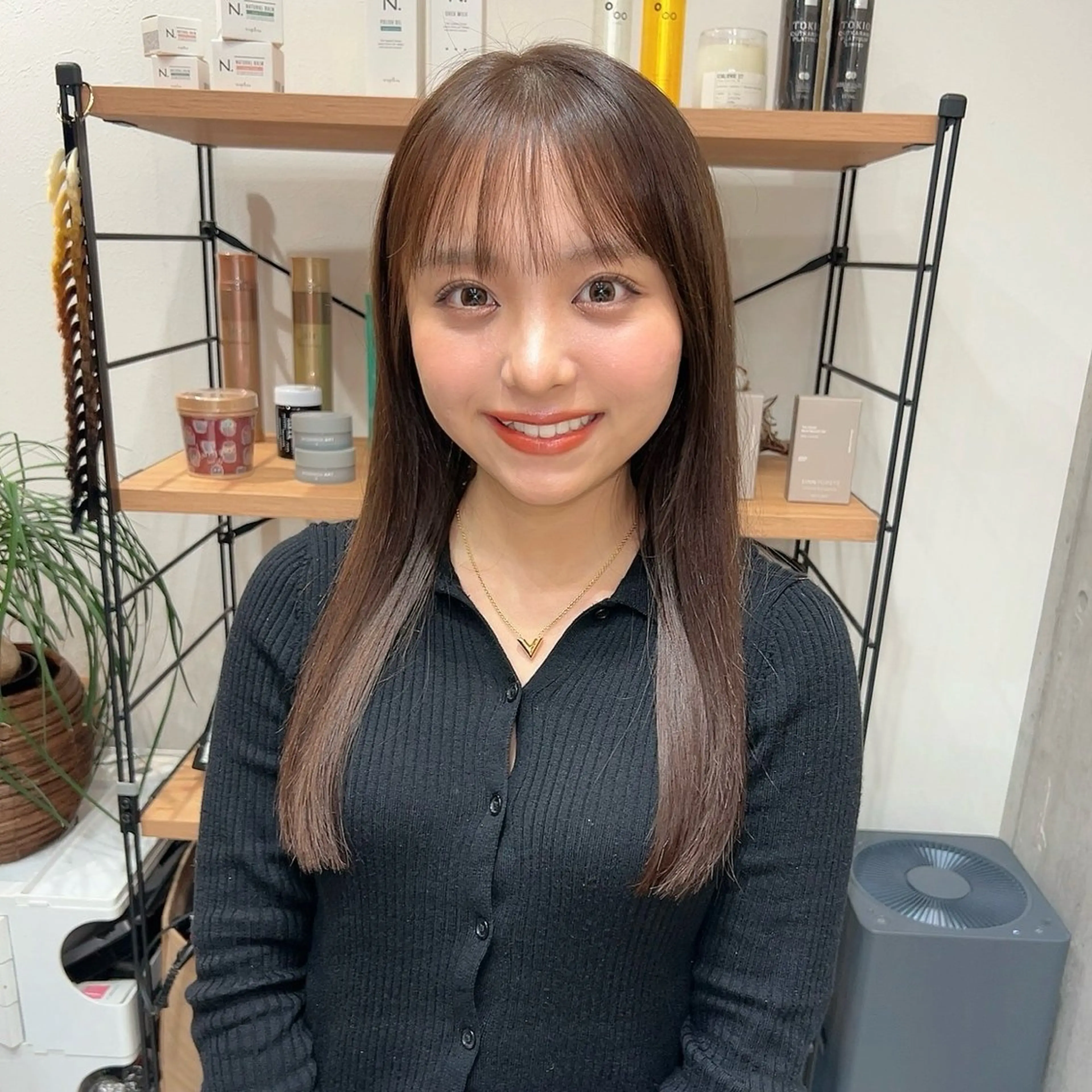 セミロング セミロングパーマ ハイライト 髪質改善 レイヤーカット ショート職人 美容師【KENTA】のヘアスタイル