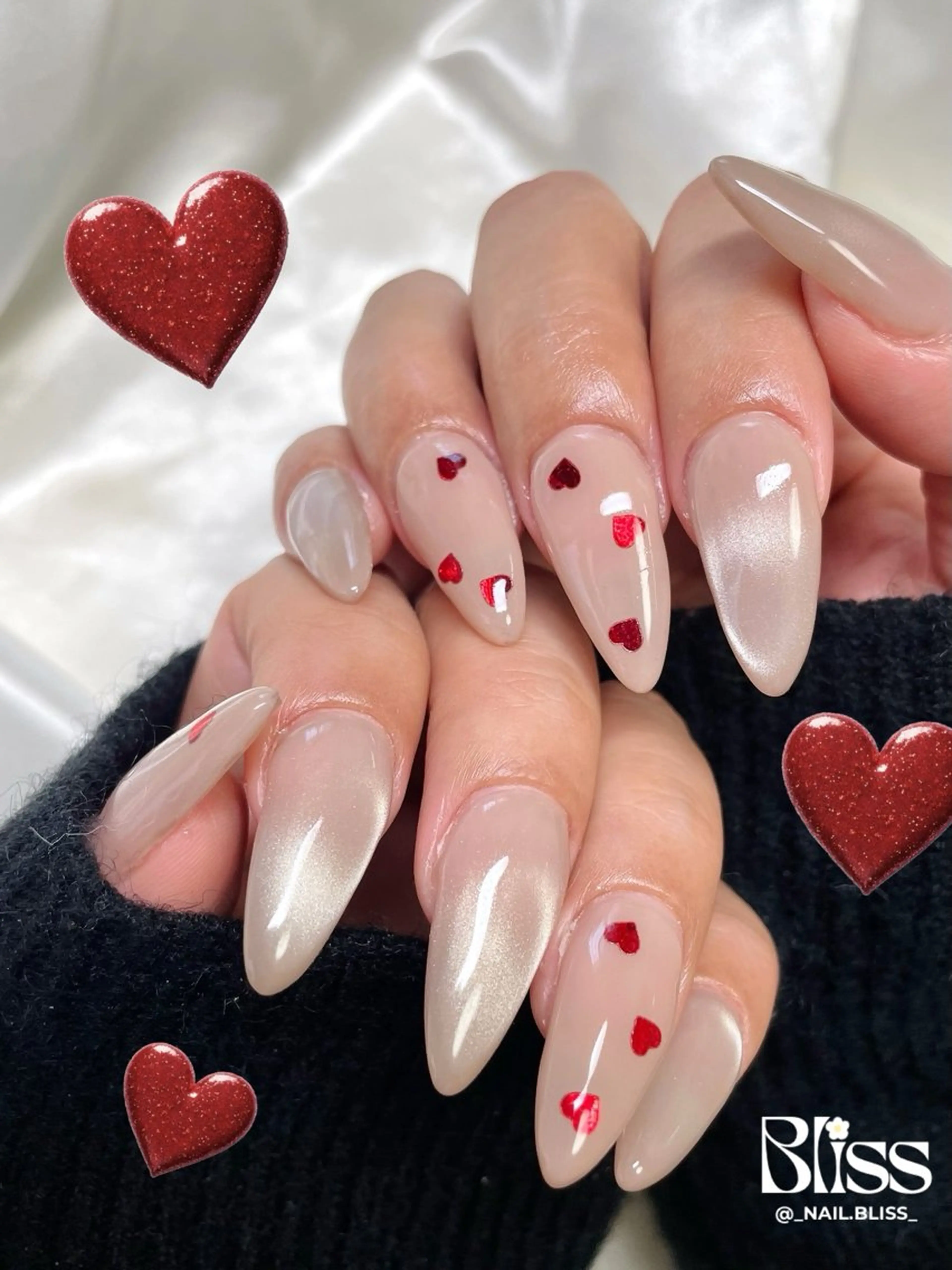 ネイル 氷ネイル・うるうるネイル マグネットネイル シンプルネイル ハンドネイル NAIL BLISSのネイルデザイン