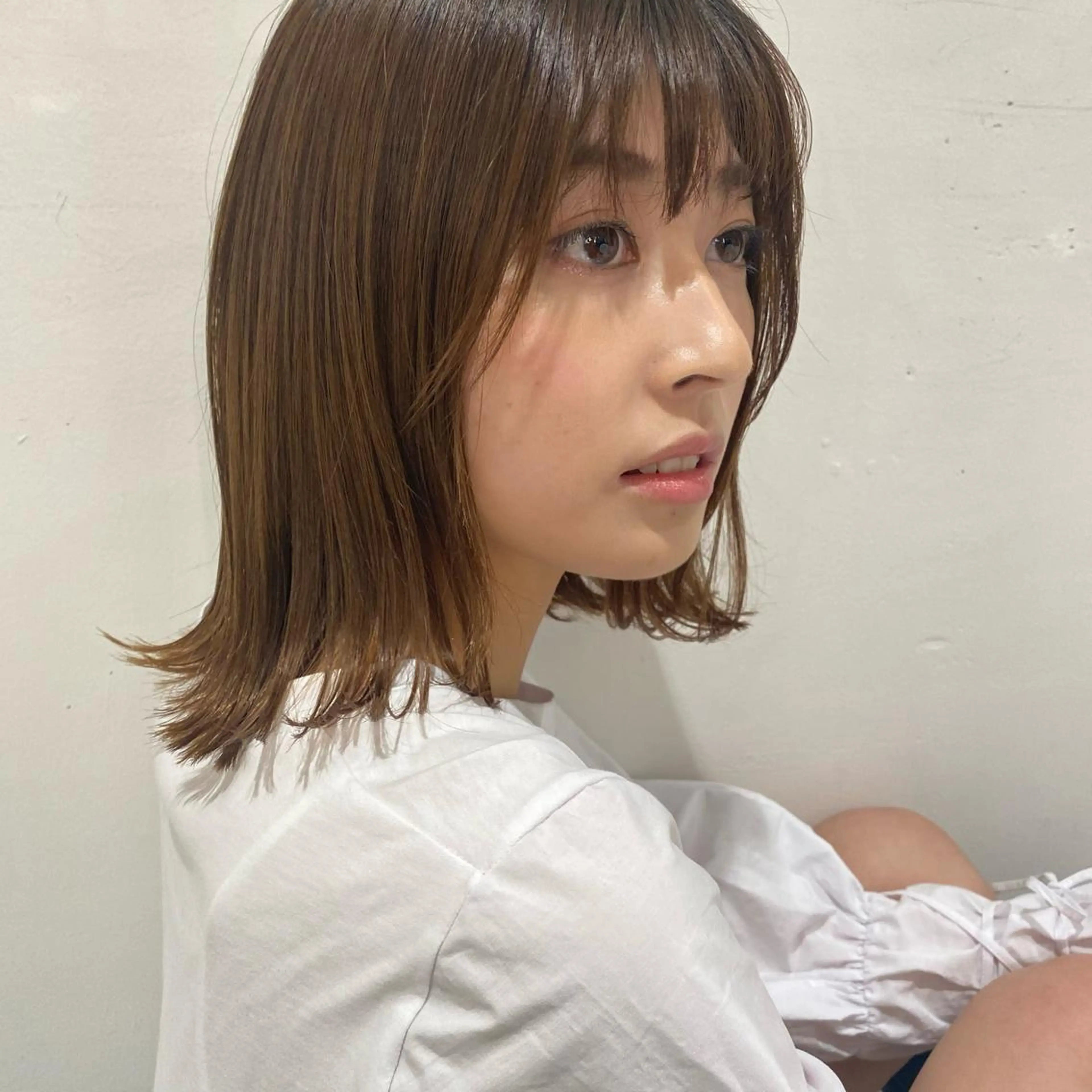 ミディアム カラー ヘアカラー トリートメント ヒラノホナミ 🫧透ける艶髪🫧のヘアスタイル