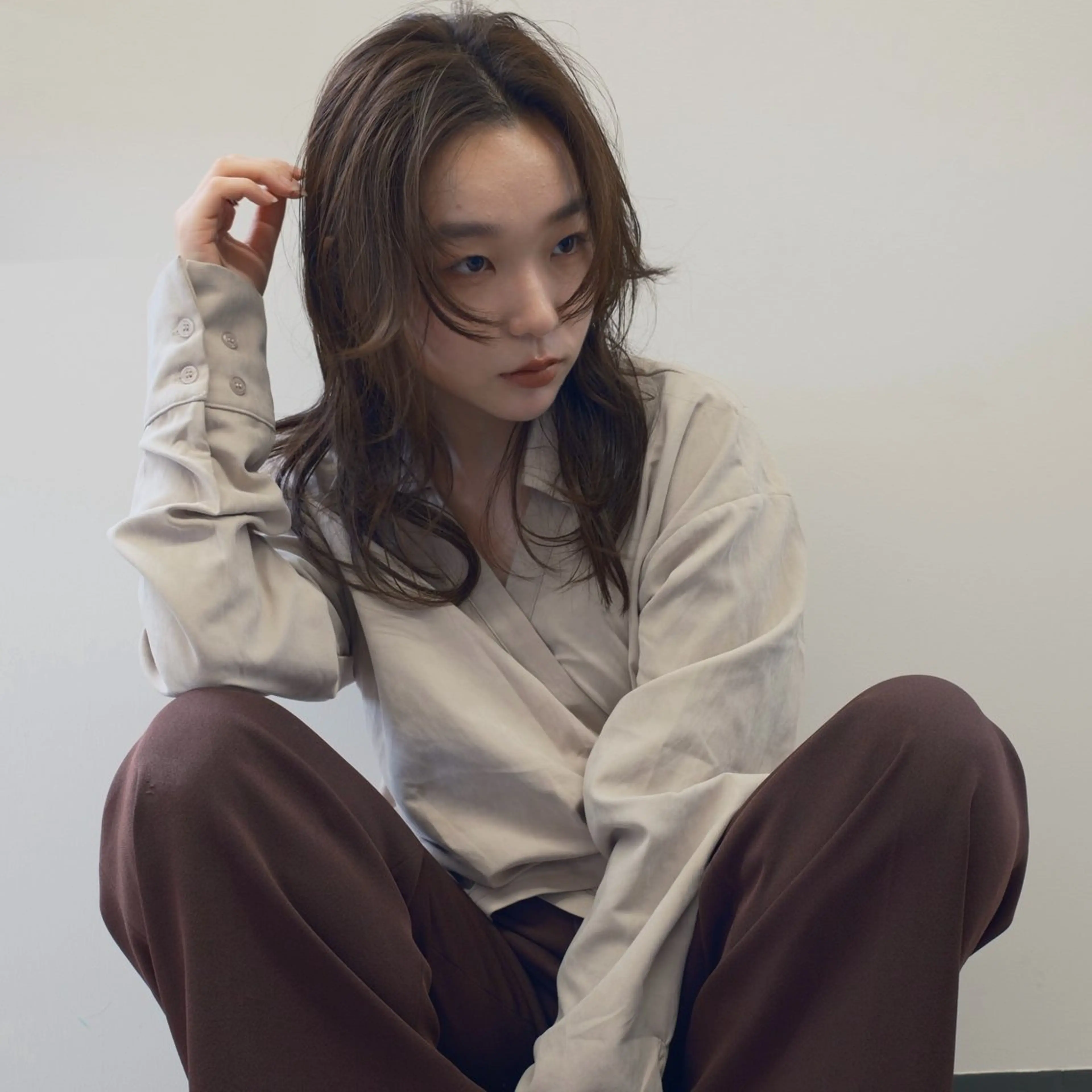 セミロング パーマ パーマ/透明感カラー 元町🌱takutoのヘアスタイル