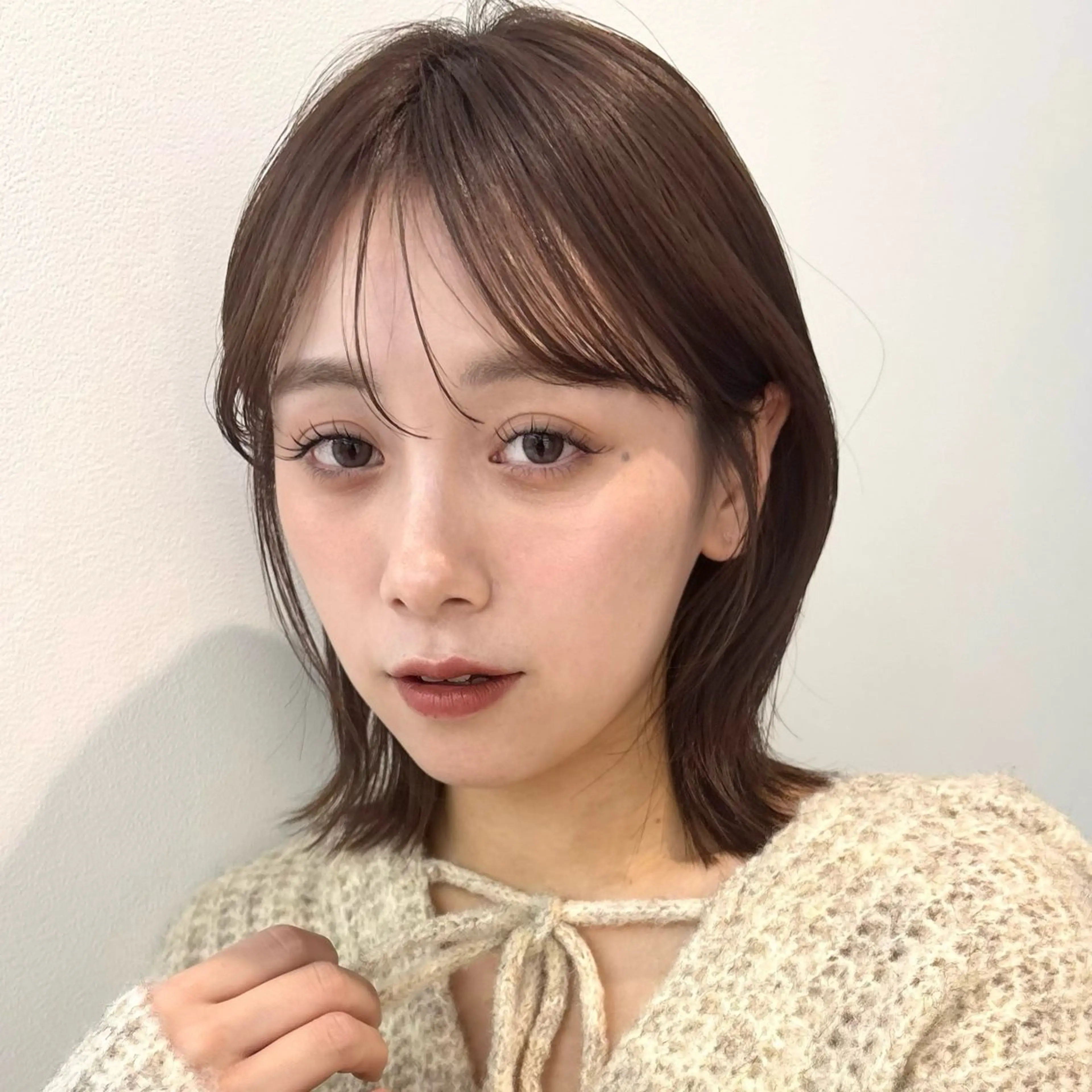 ミディアム カラー カット ヘアカラー saki‪🌱‬♡ /ボブ/透明感カラーのヘアスタイル