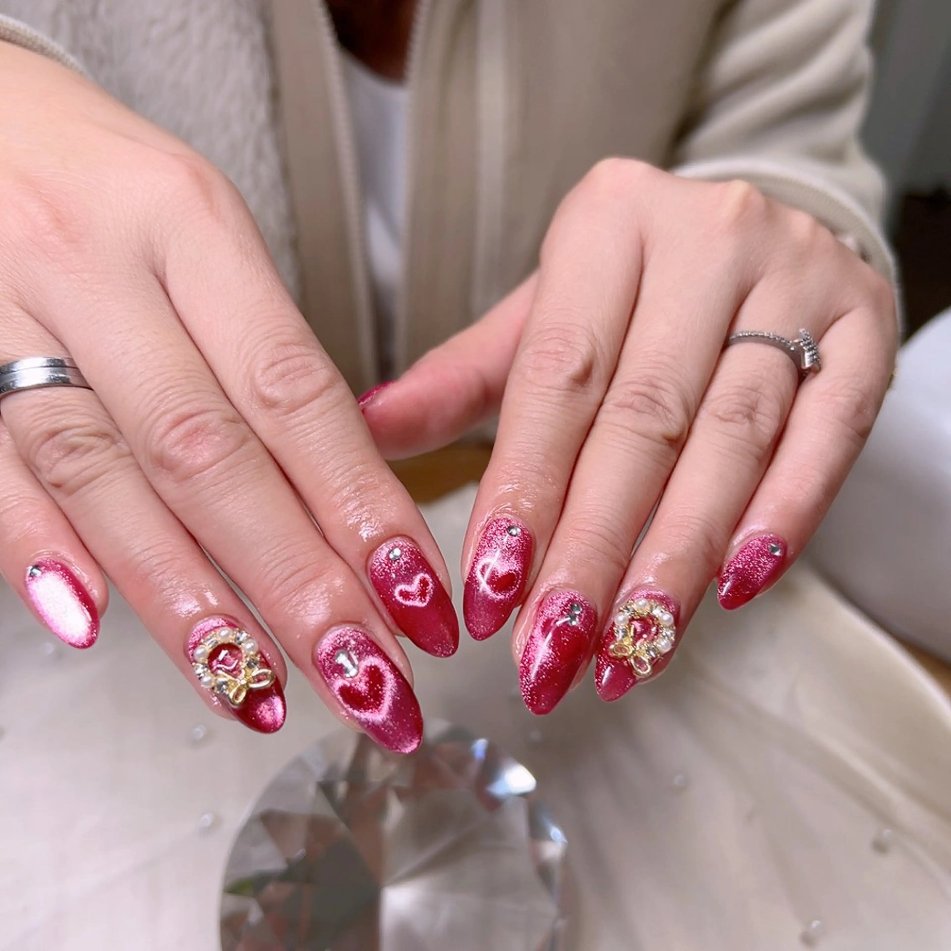 ネイル マグネットネイル オフィスネイル シンプルネイル Cute Tips nailのネイルデザイン