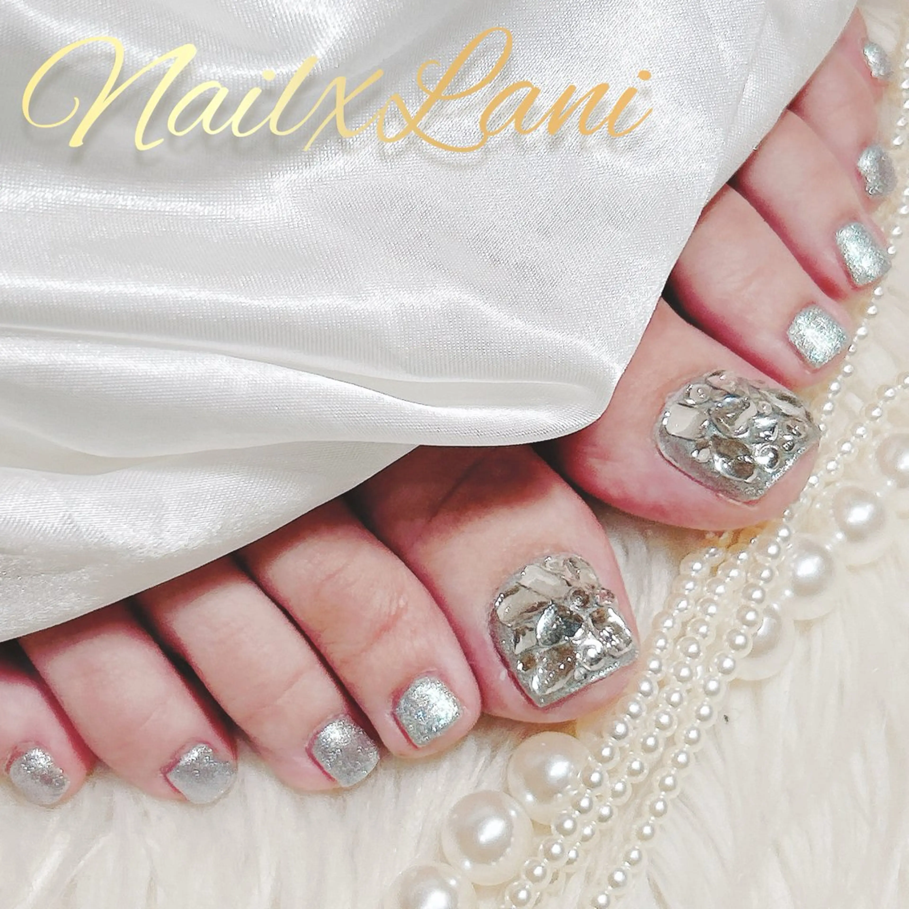 ネイル フットネイル ジェルネイル マグネットネイル パラジェル Nail×Lani 深爪矯正対応◎のネイルデザイン