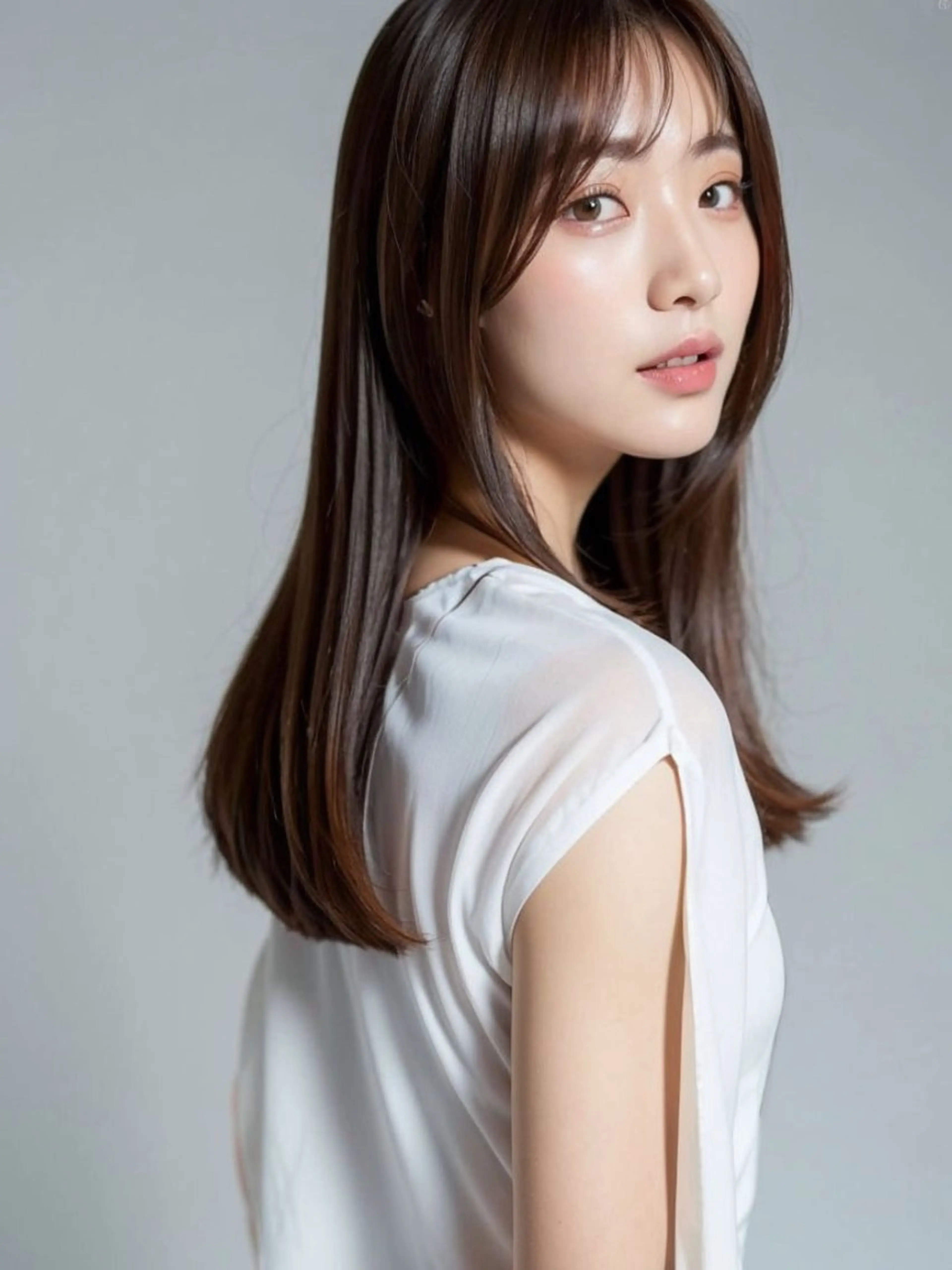 セミロング カット ヘアカラー トリートメント La Ruelle 江曽島店/髪質改善のヘアスタイル