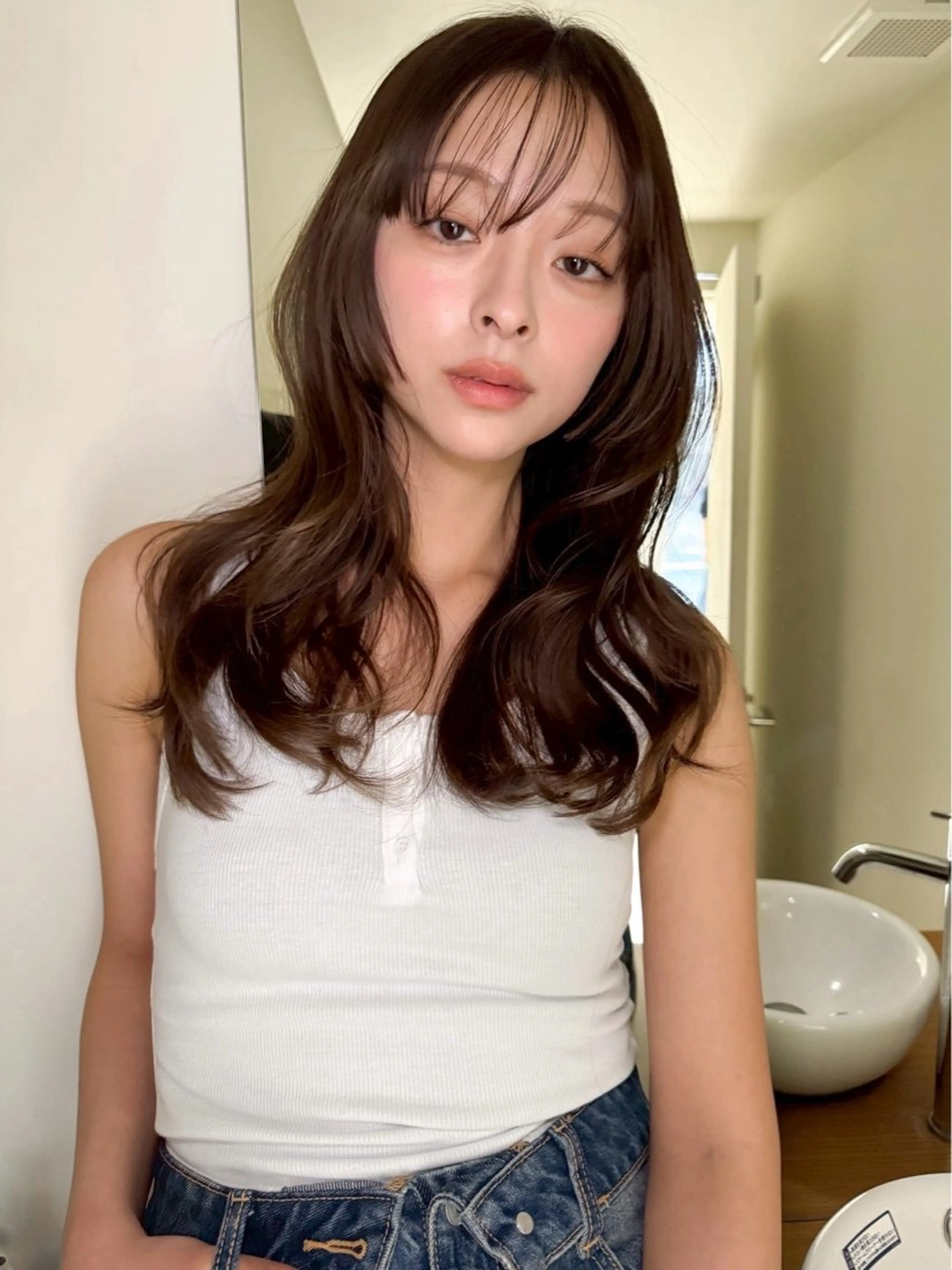 ロング カラー ヘアカラー 三野宮 莉羽のヘアスタイル