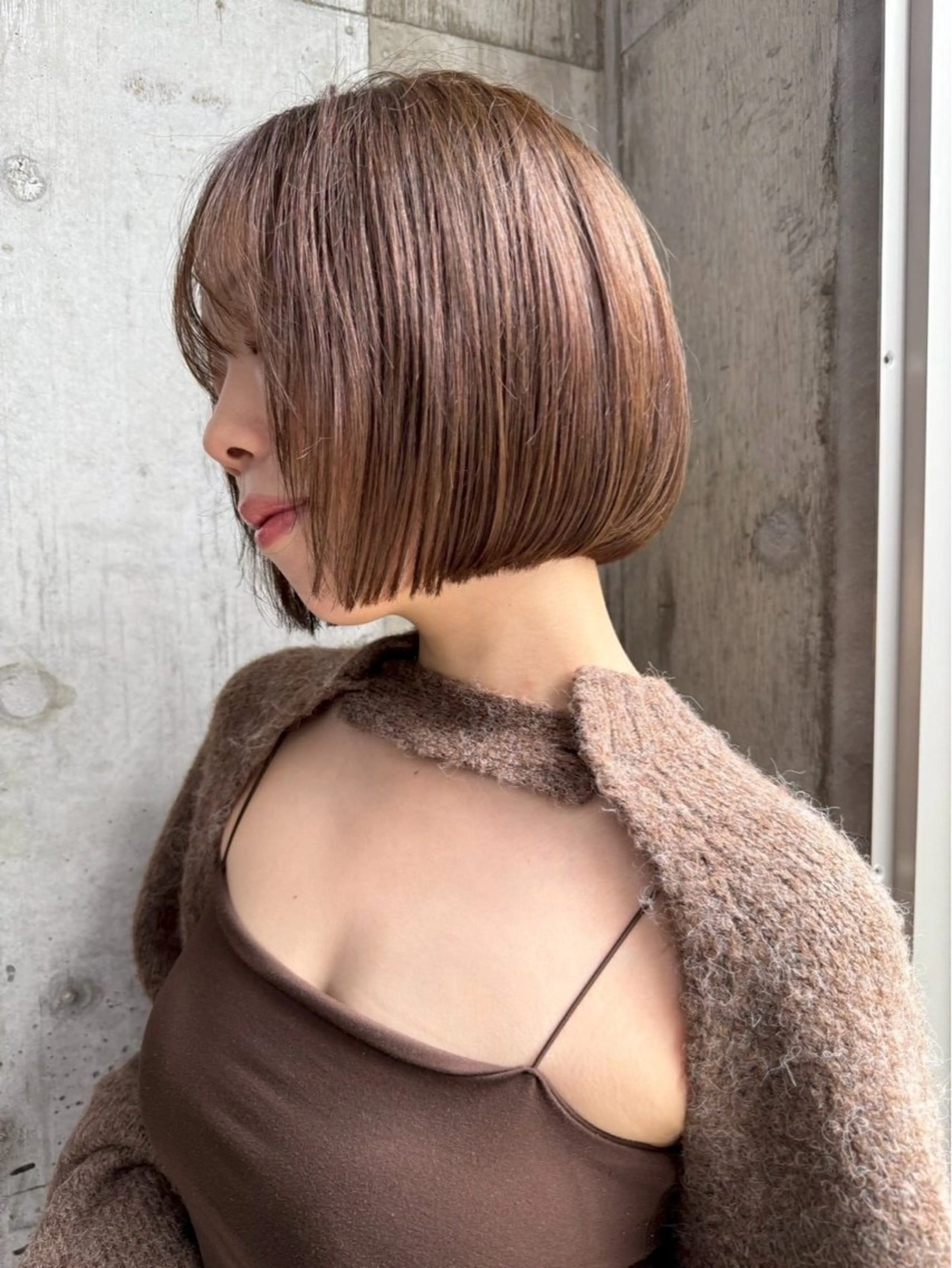 ショート カラー ボブ カット 縮毛矯正 トリートメント SAKURA omotesandoのヘアスタイル