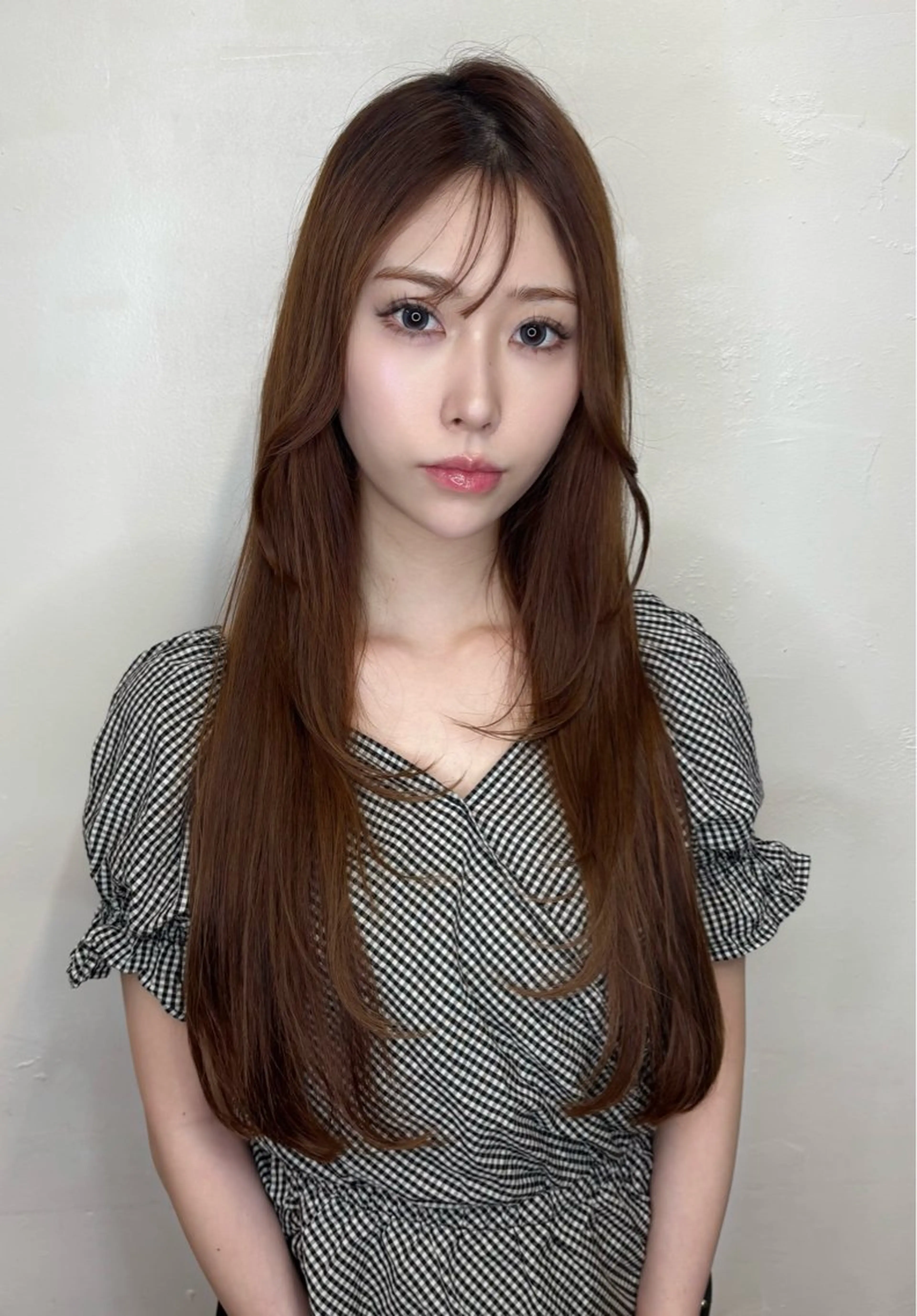 ロング ヘアカラー こもも/ワンホン/ 韓国/髪質改善のヘアスタイル