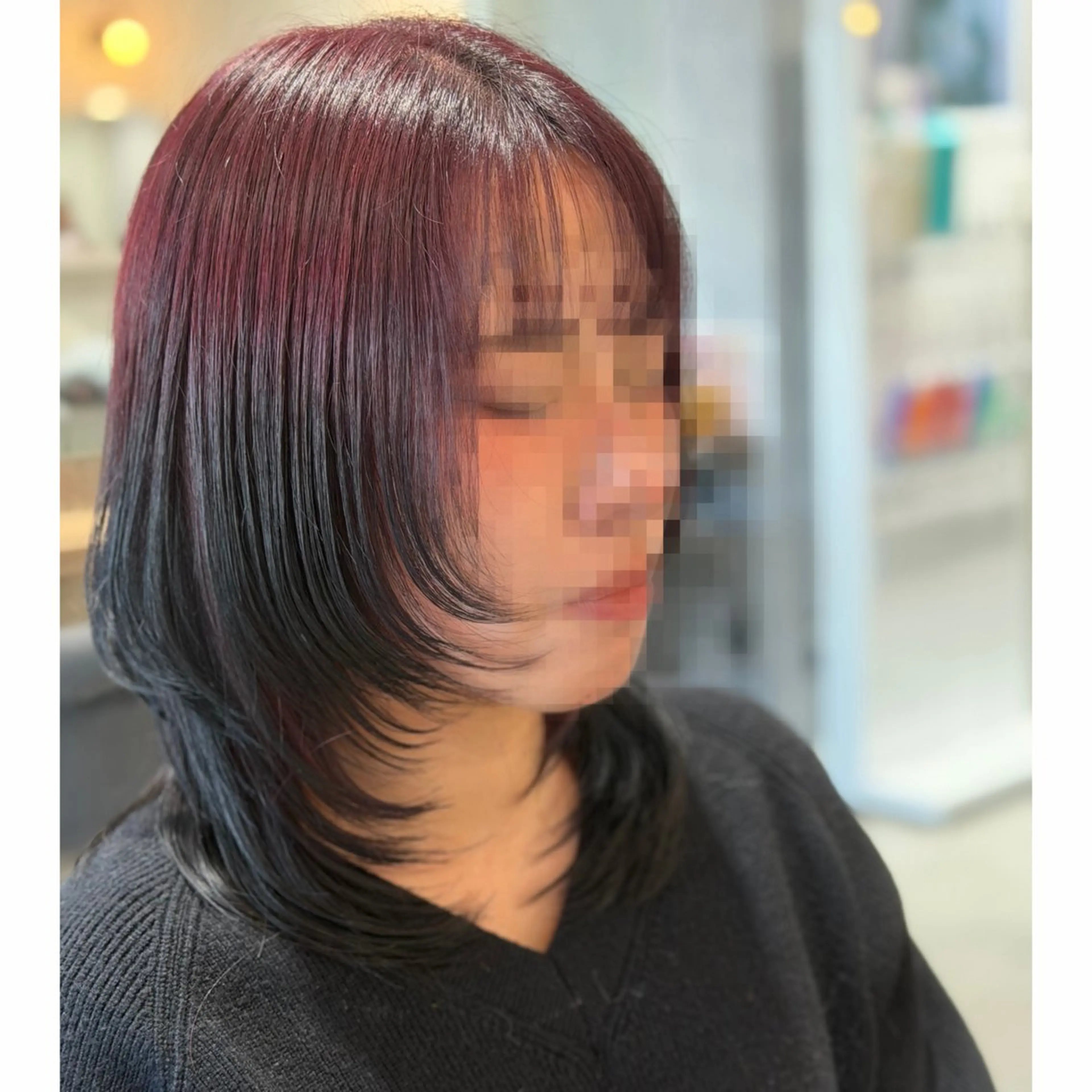 ミディアム カラー デザインカラー レッドカラー 髪質改善 レイヤーカット ウルフカット 🆕TRUTH千葉店 店長Yuのヘアスタイル