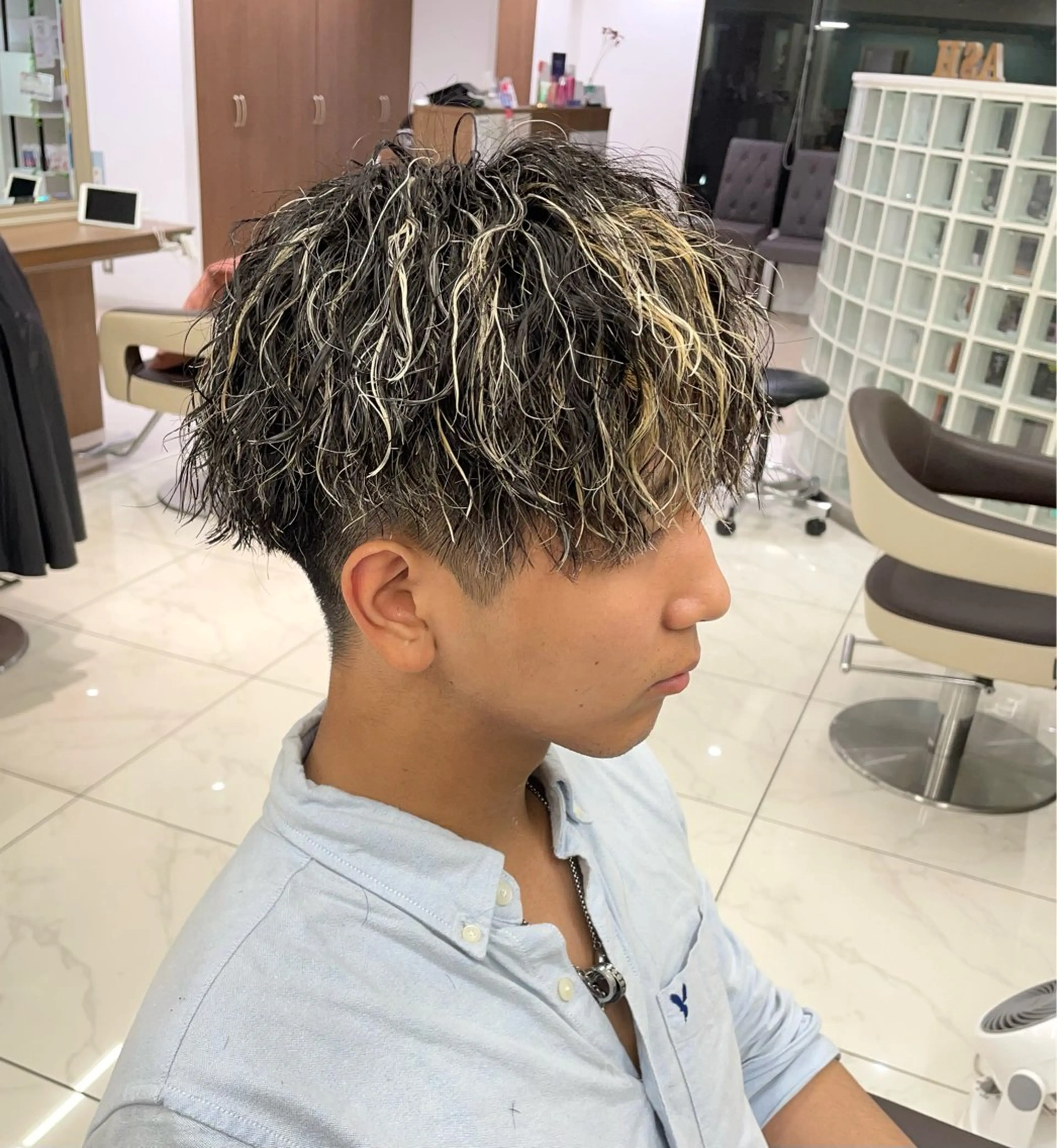 ショート パーマ メンズ カット ヘアカラー パーマ 【メンズ特化】 池田大成✂︎のヘアスタイル