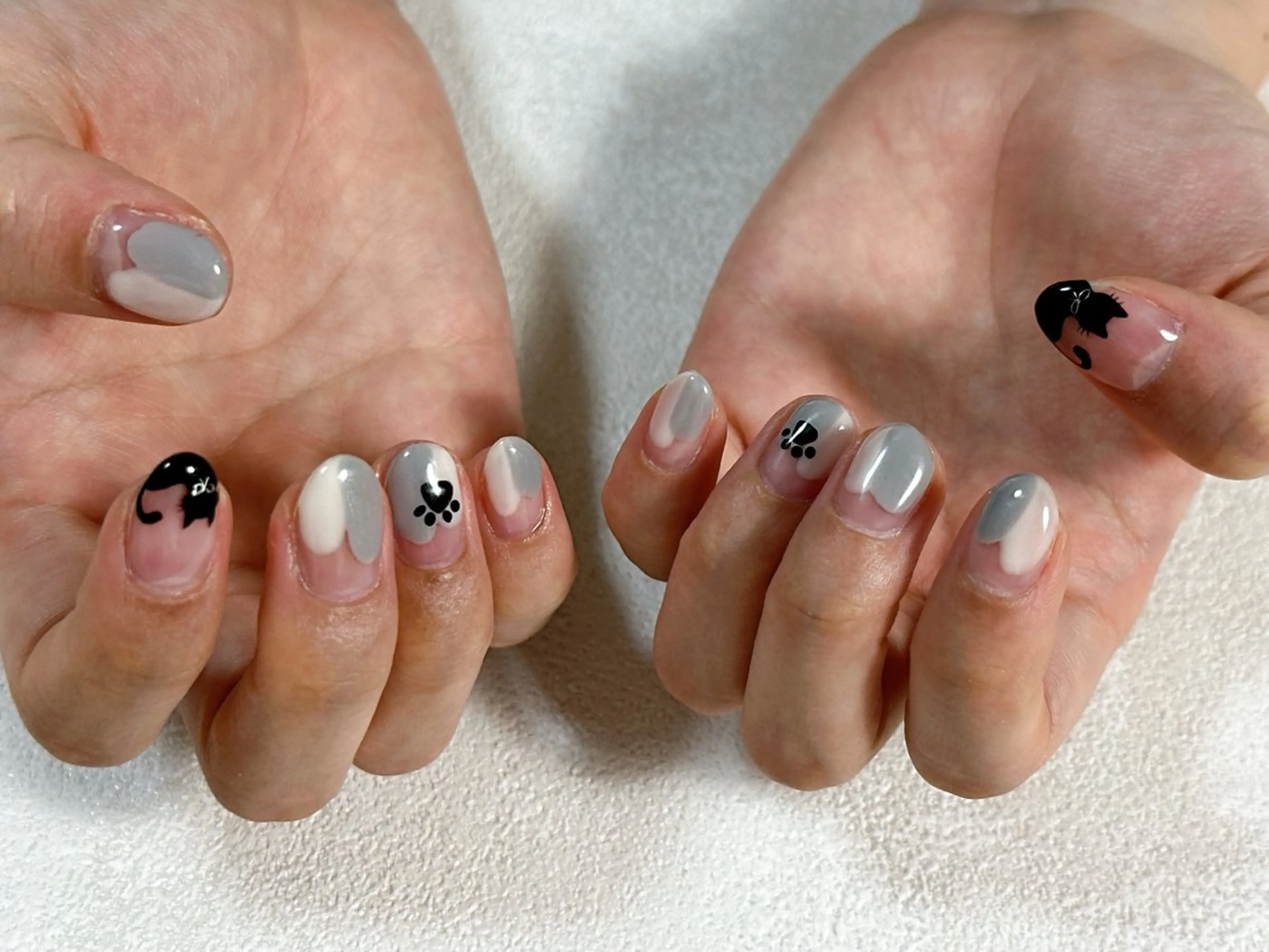 ネイル オーロラネイル ブルー フットネイル フレンチネイル ジェルネイル kiki nail たまプラーザのネイルデザイン