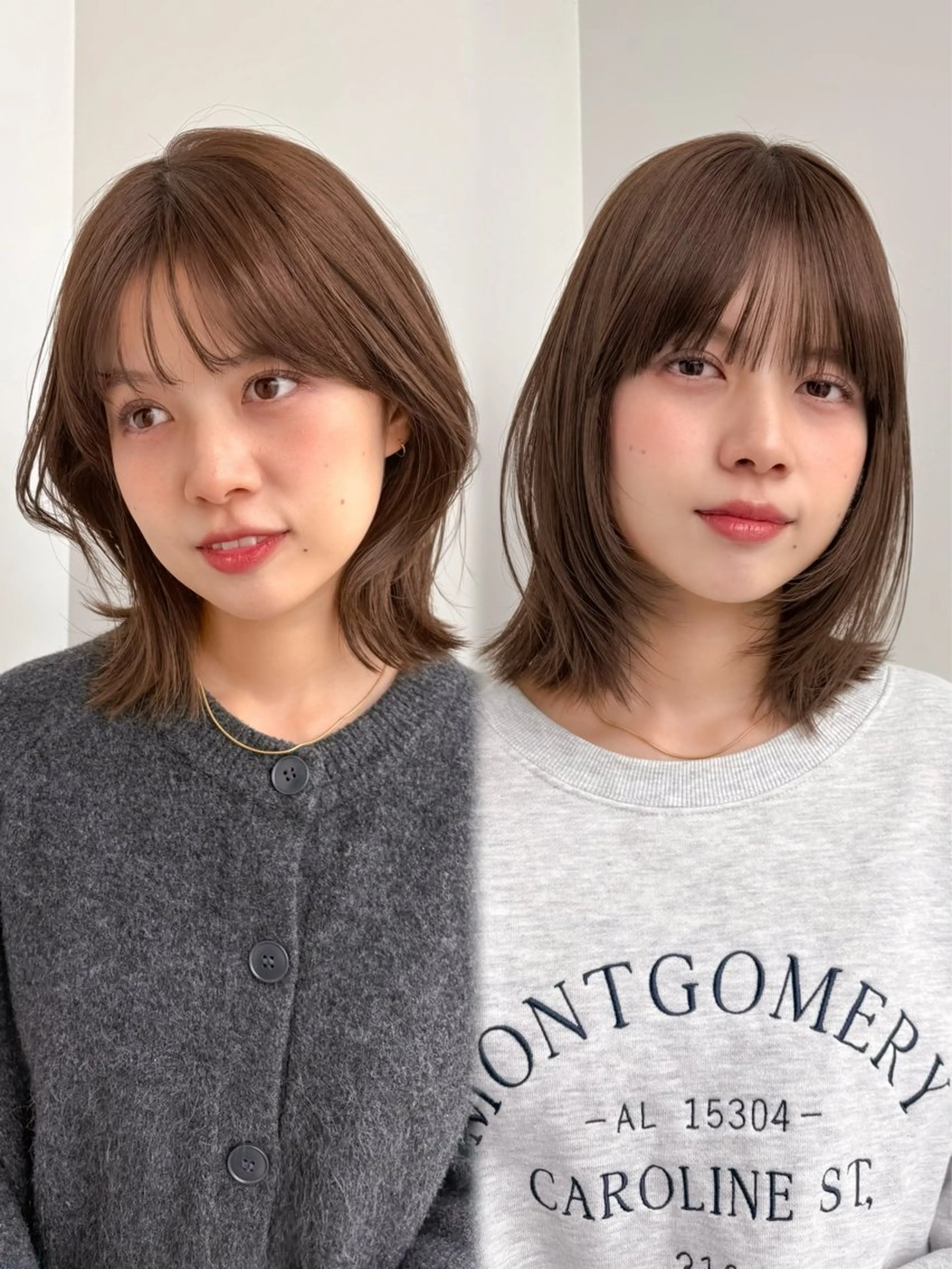 ミディアム カット ヘアカラー トリートメント 似合わせ/ベージュ /レイヤー/りほ🤍のヘアスタイル