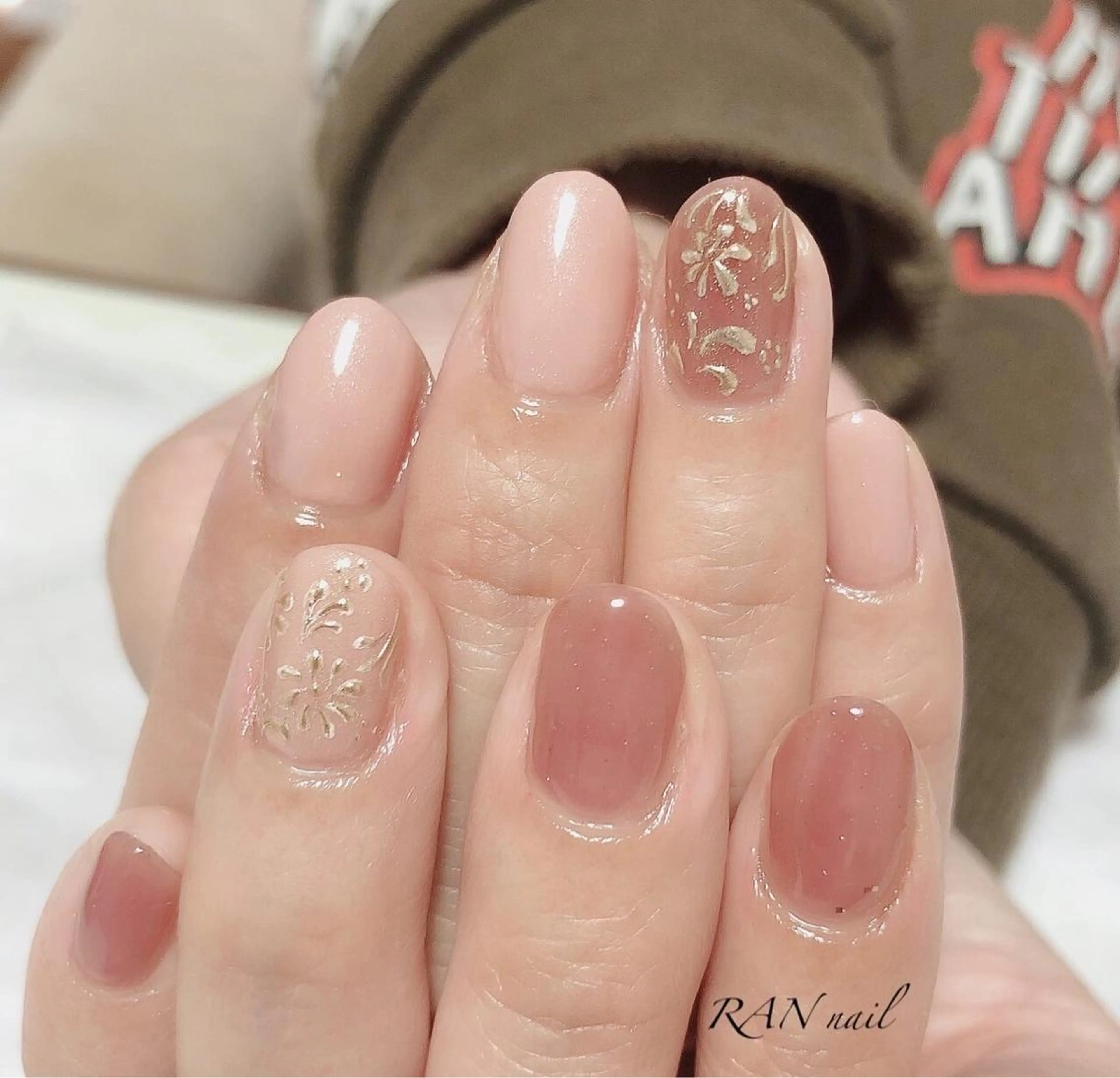 ネイル フラワーネイル ジェルネイル ミラーネイル パラジェル ピンク ハンドネイル フットネイル RAN nailのネイルデザイン