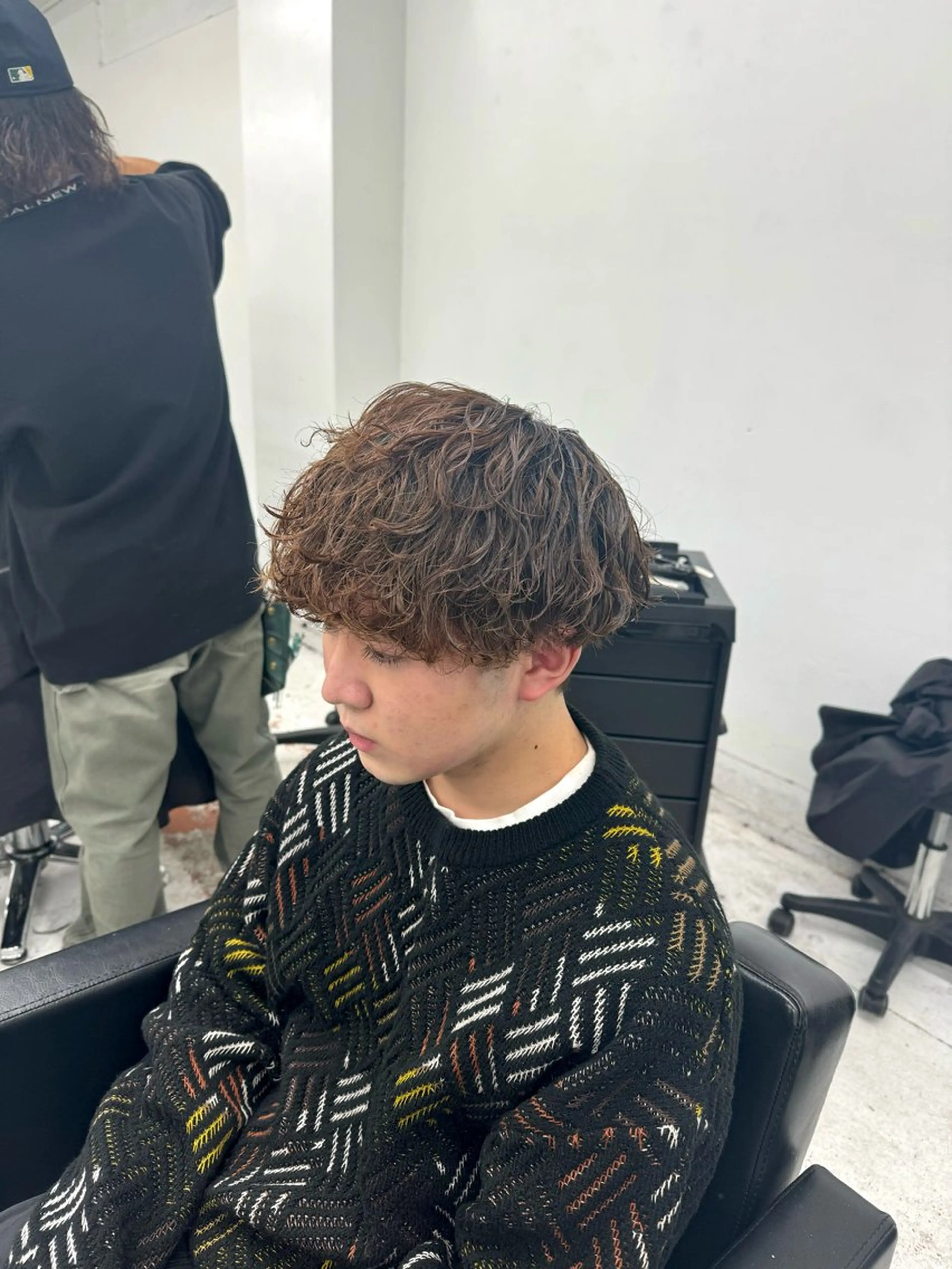 ショート パーマ メンズ 波巻きパーマ 柏メンズカットパーマ NO.1タイチのヘアスタイル