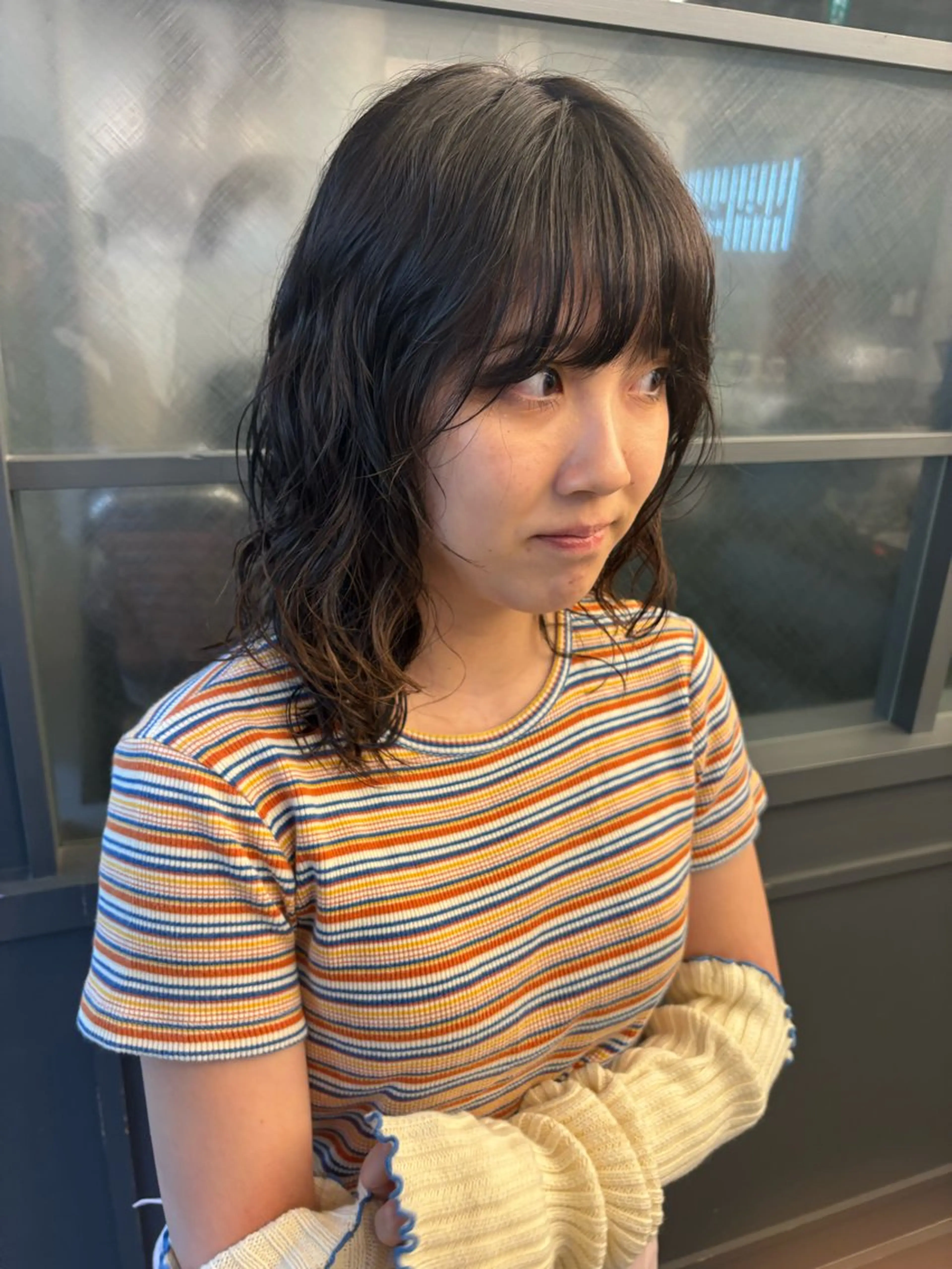 ミディアム ミディアムパーマ レイヤーカット レイヤー/パーマ sHOTAのヘアスタイル