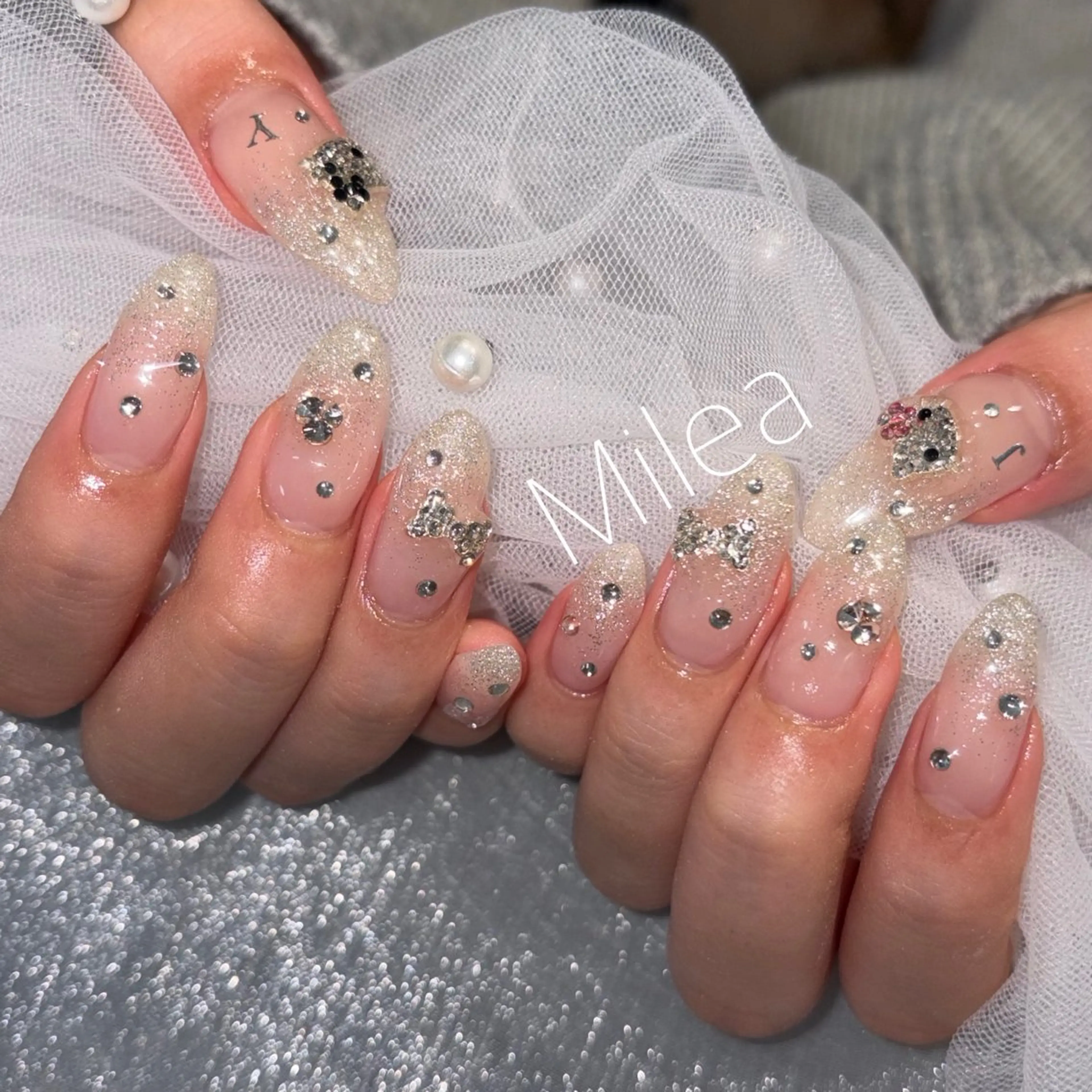 ネイル キラキラネイル ハンドネイル Milea(ミレア)所属・Milea🩵 Sayaka🪩のネイルデザイン