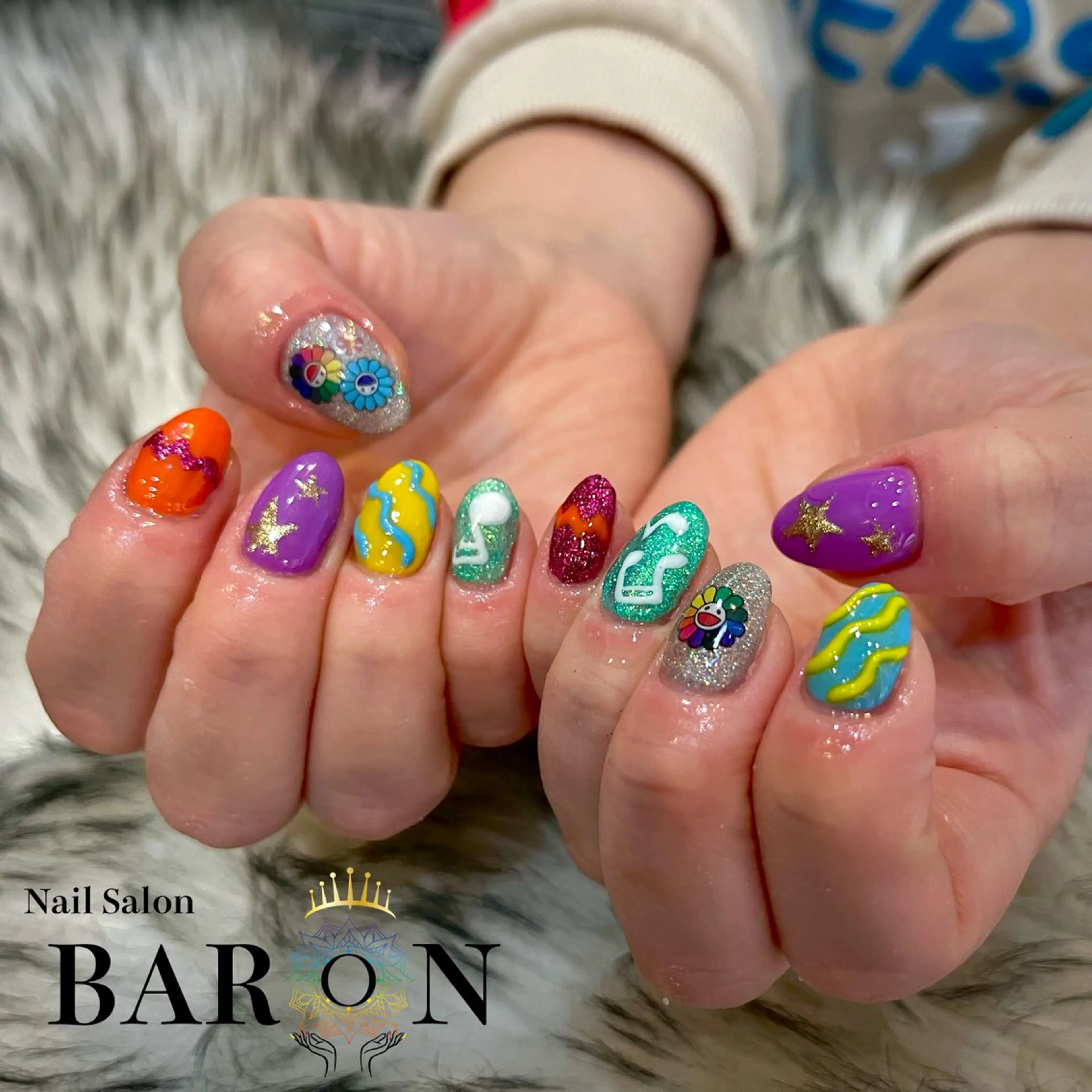 ネイル アートネイル ジェルネイル 持ち込み ハンドネイル ☆SAKI☆ BARON 店長のネイルデザイン