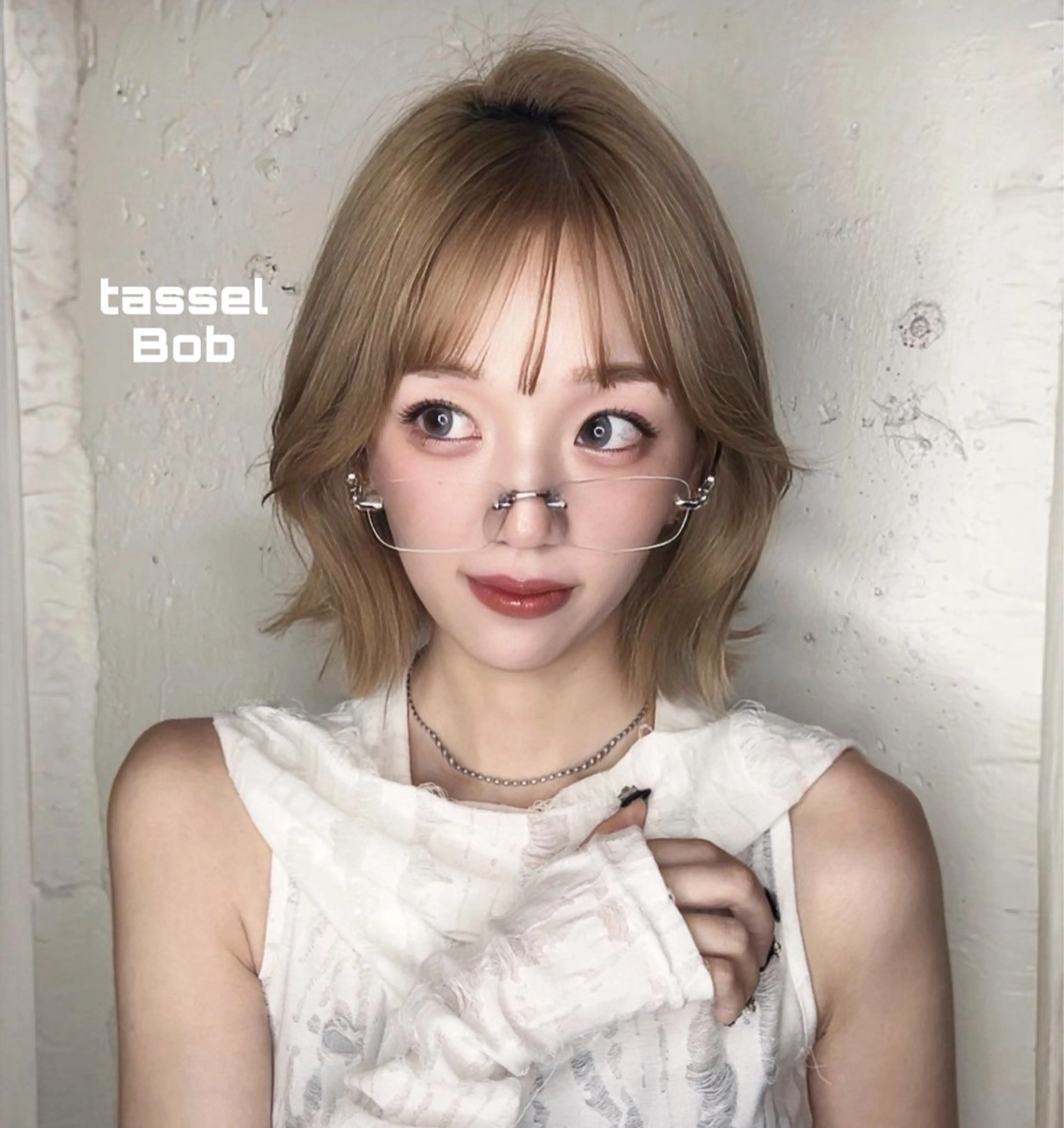 セミロング カラー ブリーチ ハイトーンカラー ボブ 韓国風ヘア Pocket仙台 💚モエリのヘアスタイル