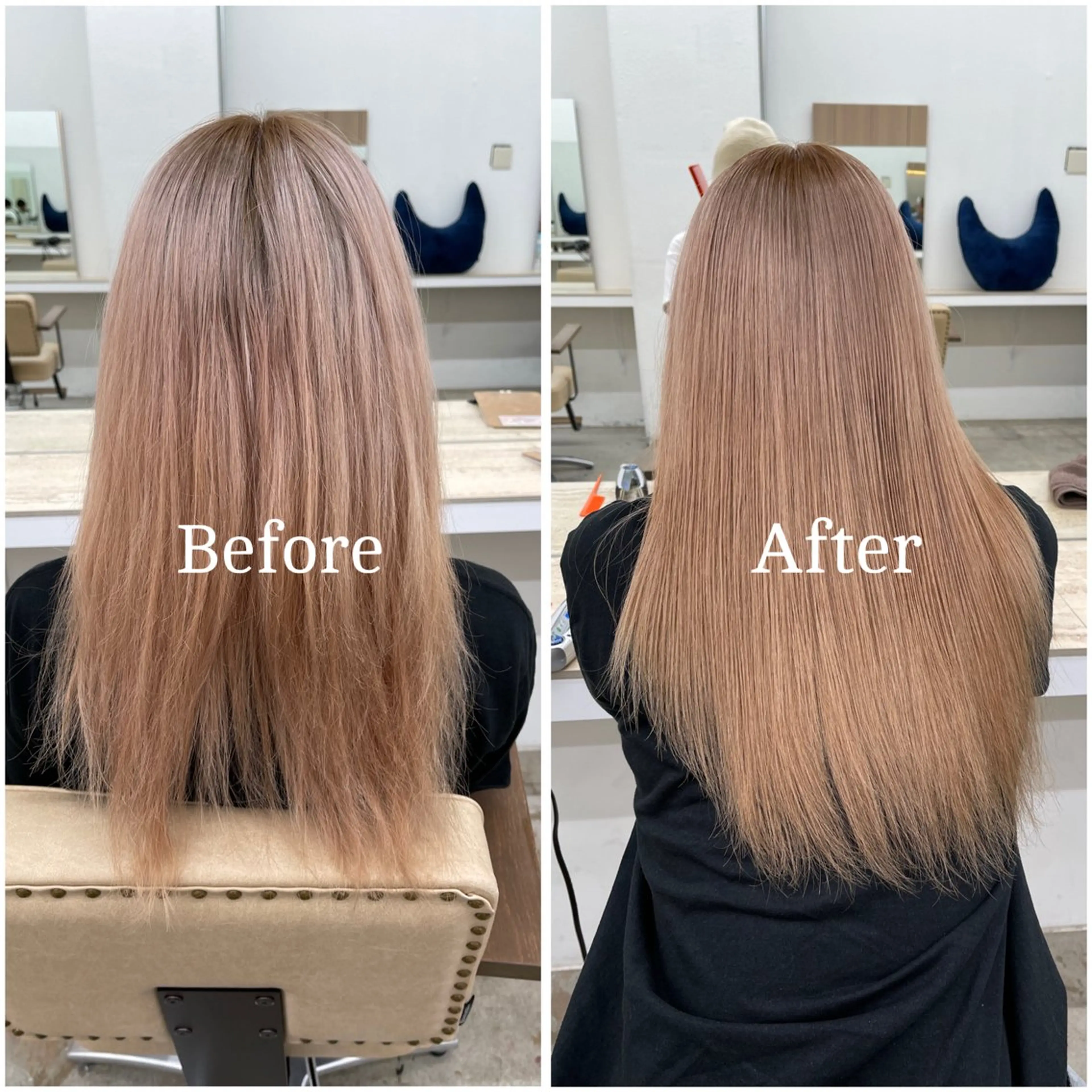 ロング カラー ブリーチ デザインカラー 似合わせカット 縮毛矯正 ムラ修正/ ハイトーン💖Riaのヘアスタイル