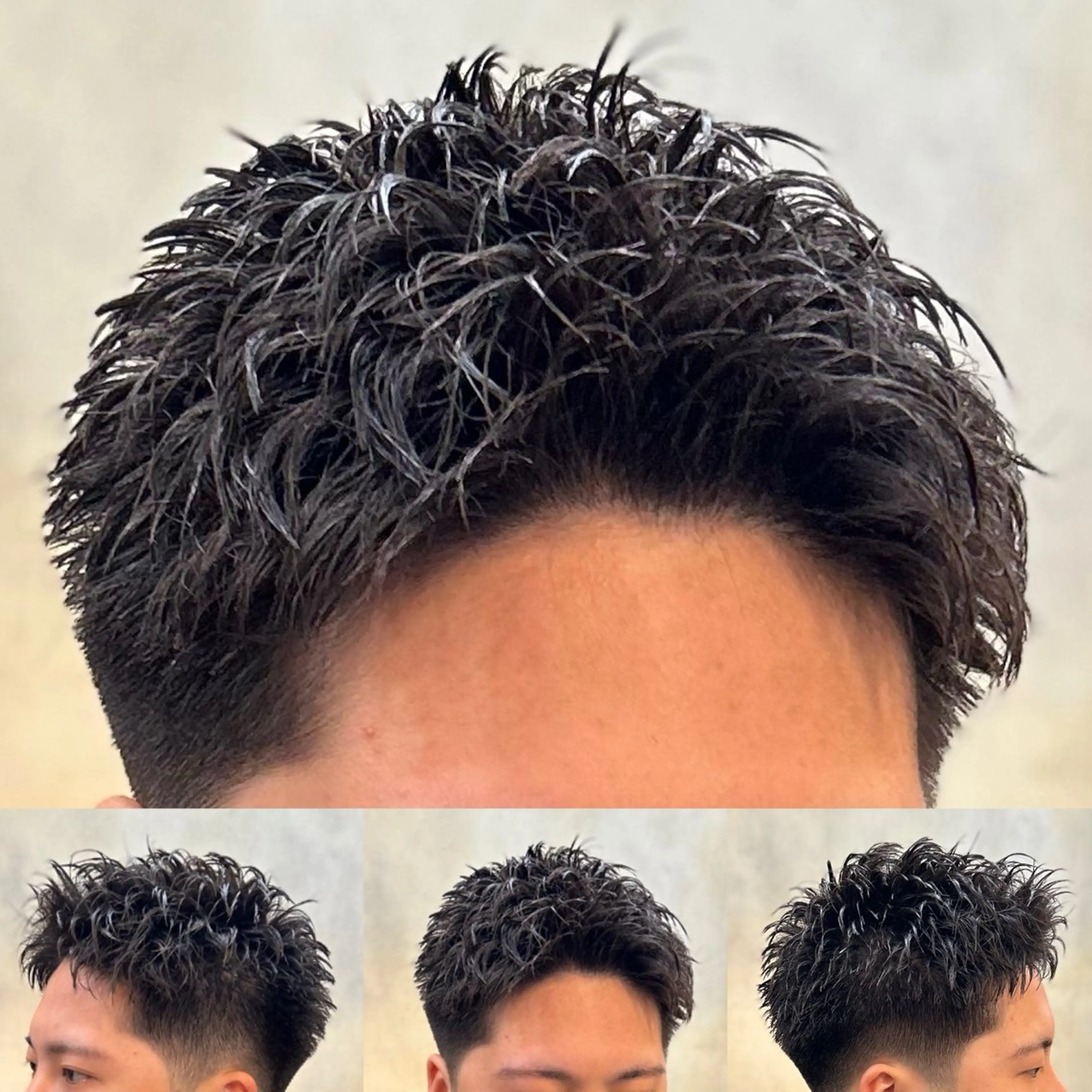 ショート パーマ メンズ カット パーマ トミモト アユムのヘアスタイル