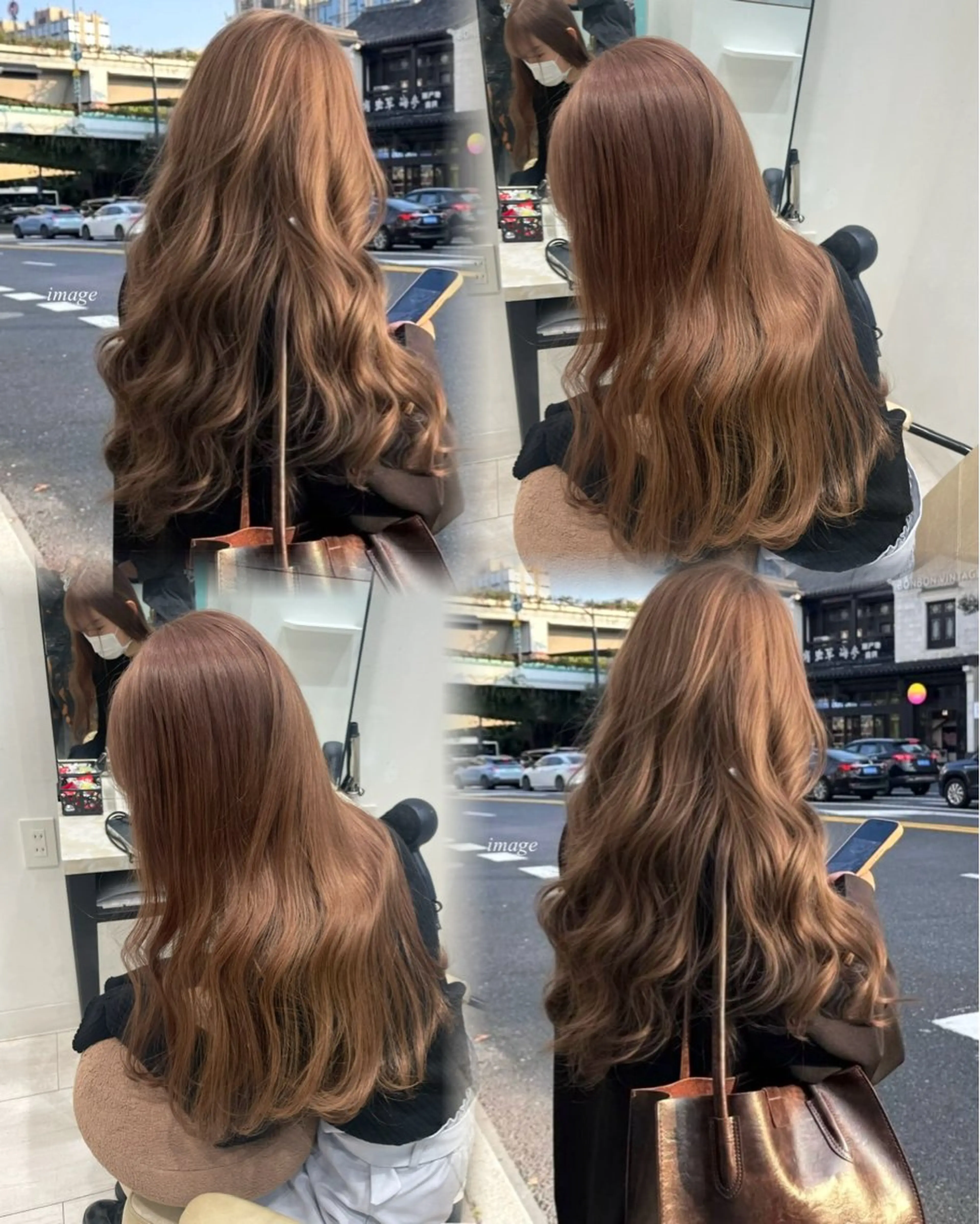 ロング カラー ヘアカラー 韓国風ハッシュカット 似合わせレイヤー池袋のヘアスタイル