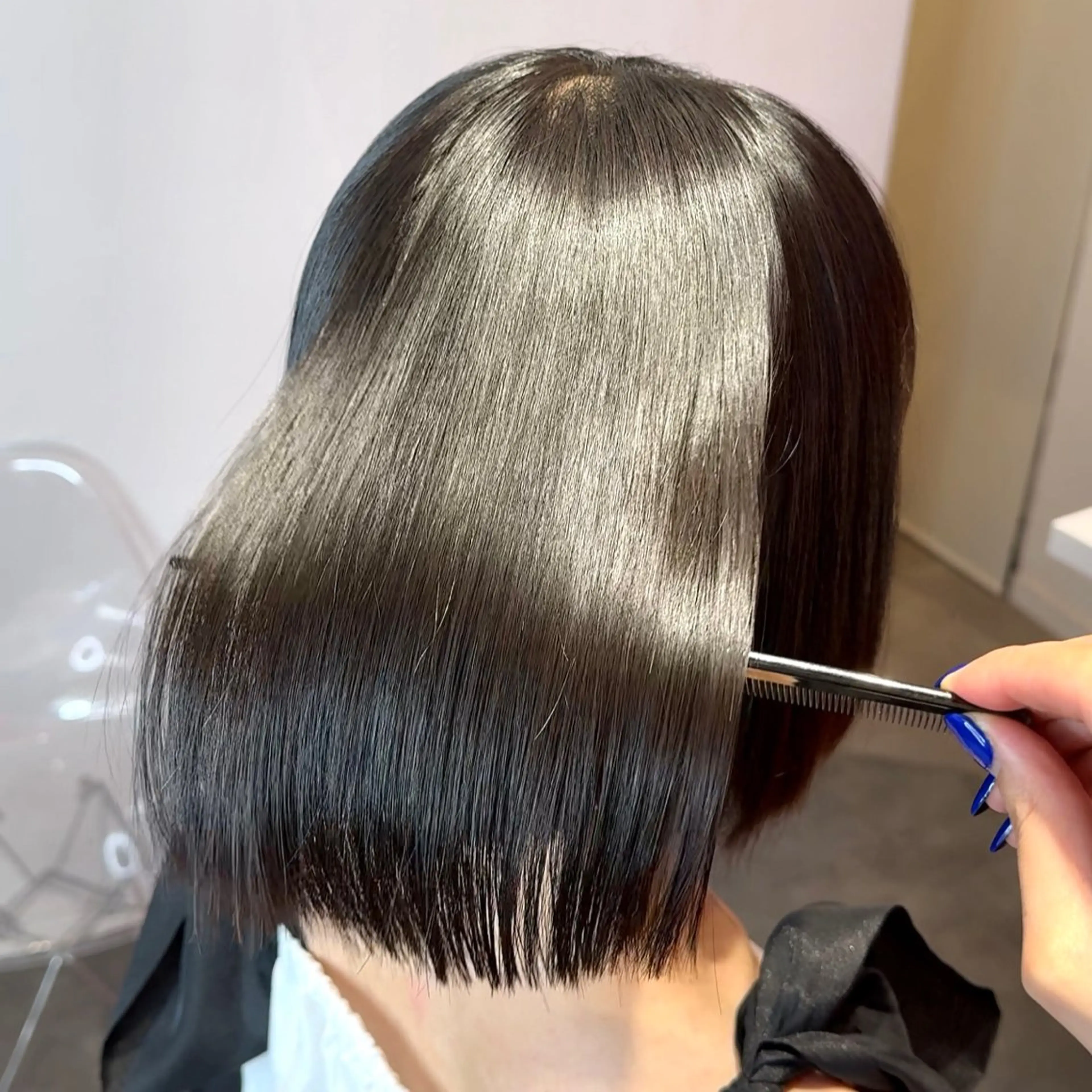 ショート カラー 山崎/ボブ縮毛矯正 レイヤー髪質改善のヘアスタイル