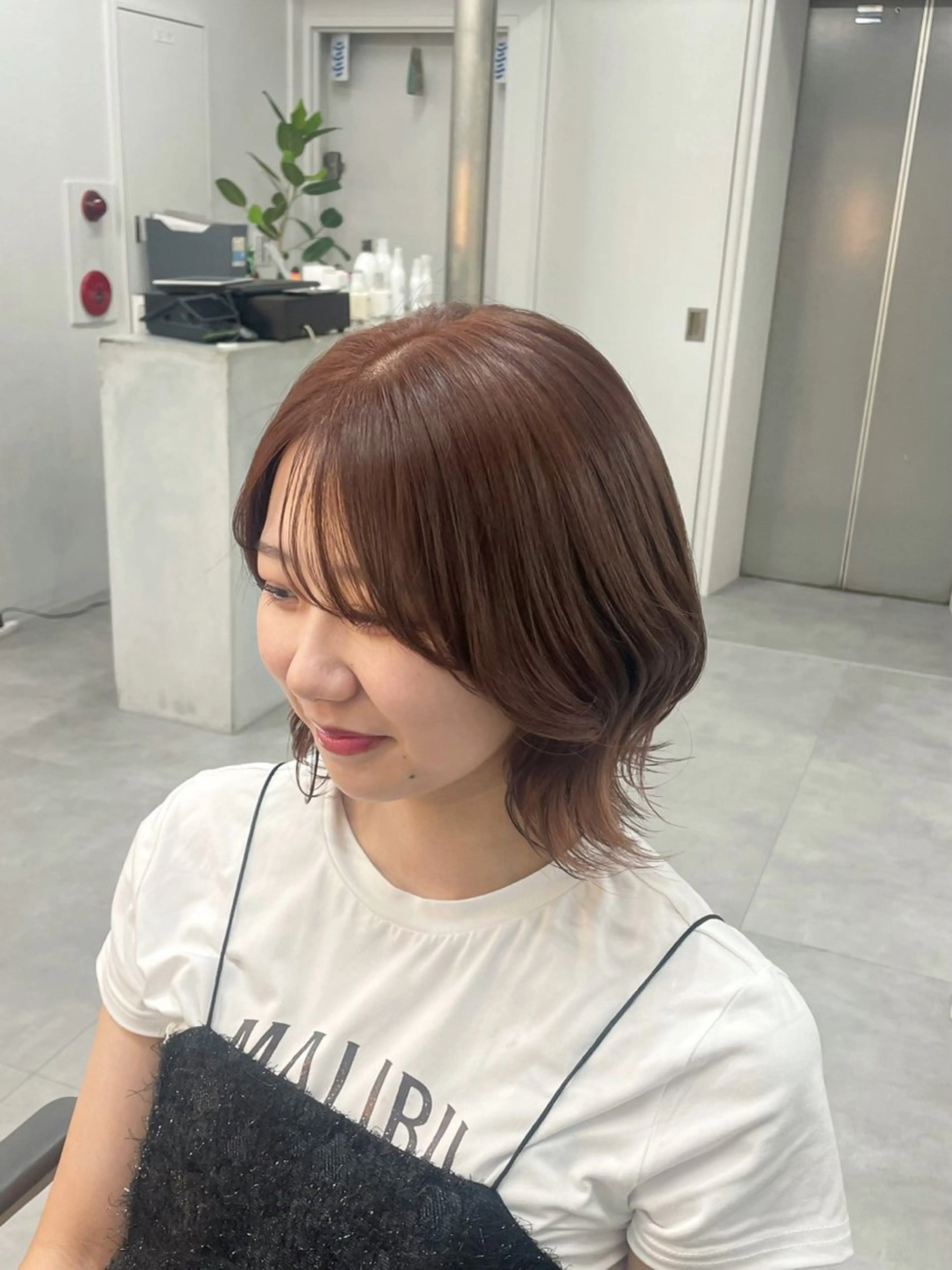 ショート オレンジブラウン 野上 こころのヘアスタイル