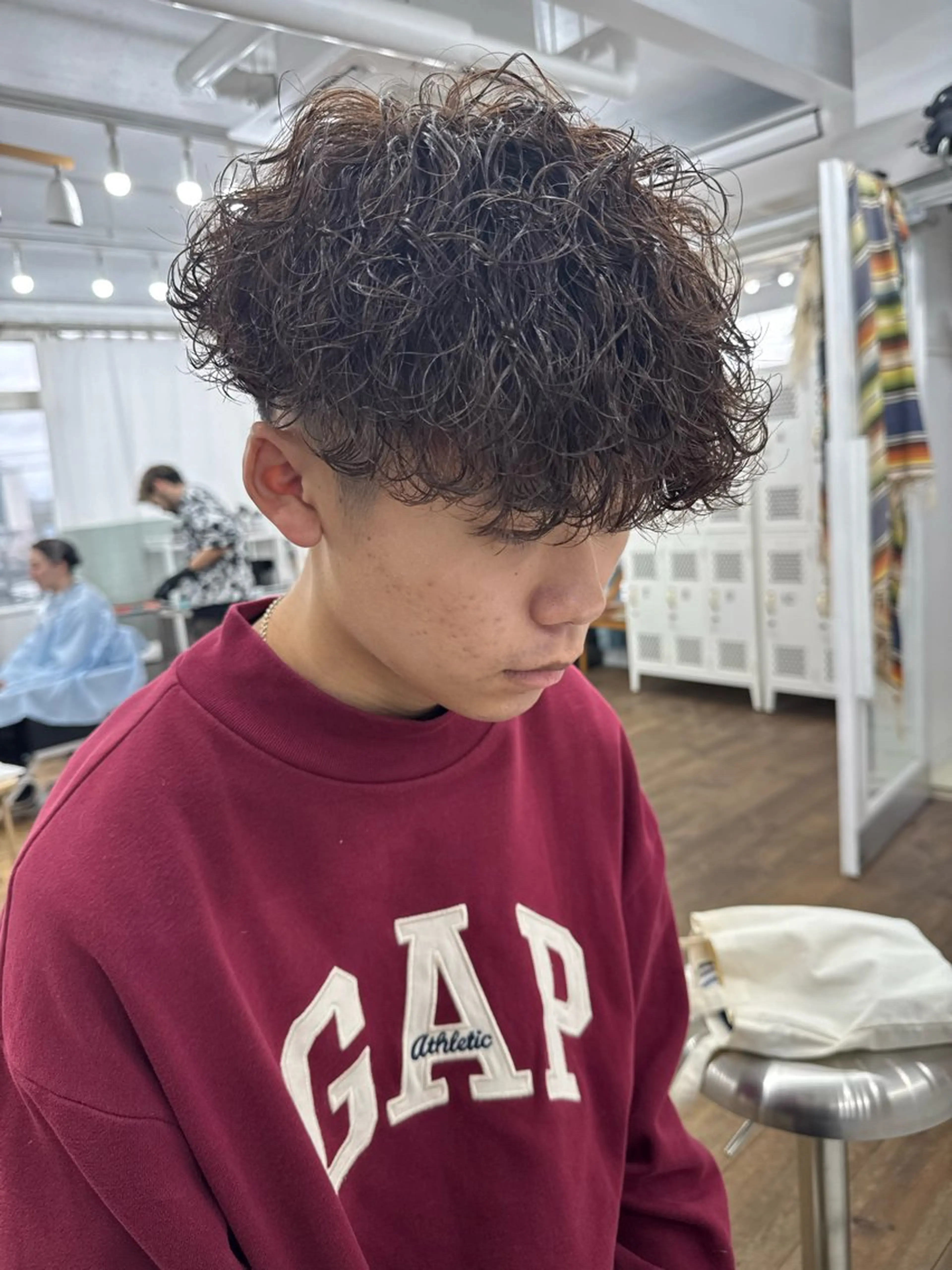 ショート パーマ メンズ メンズパーマ 波巻きパーマ カット パーマ メンズ特化サロン ユウヘイのヘアスタイル