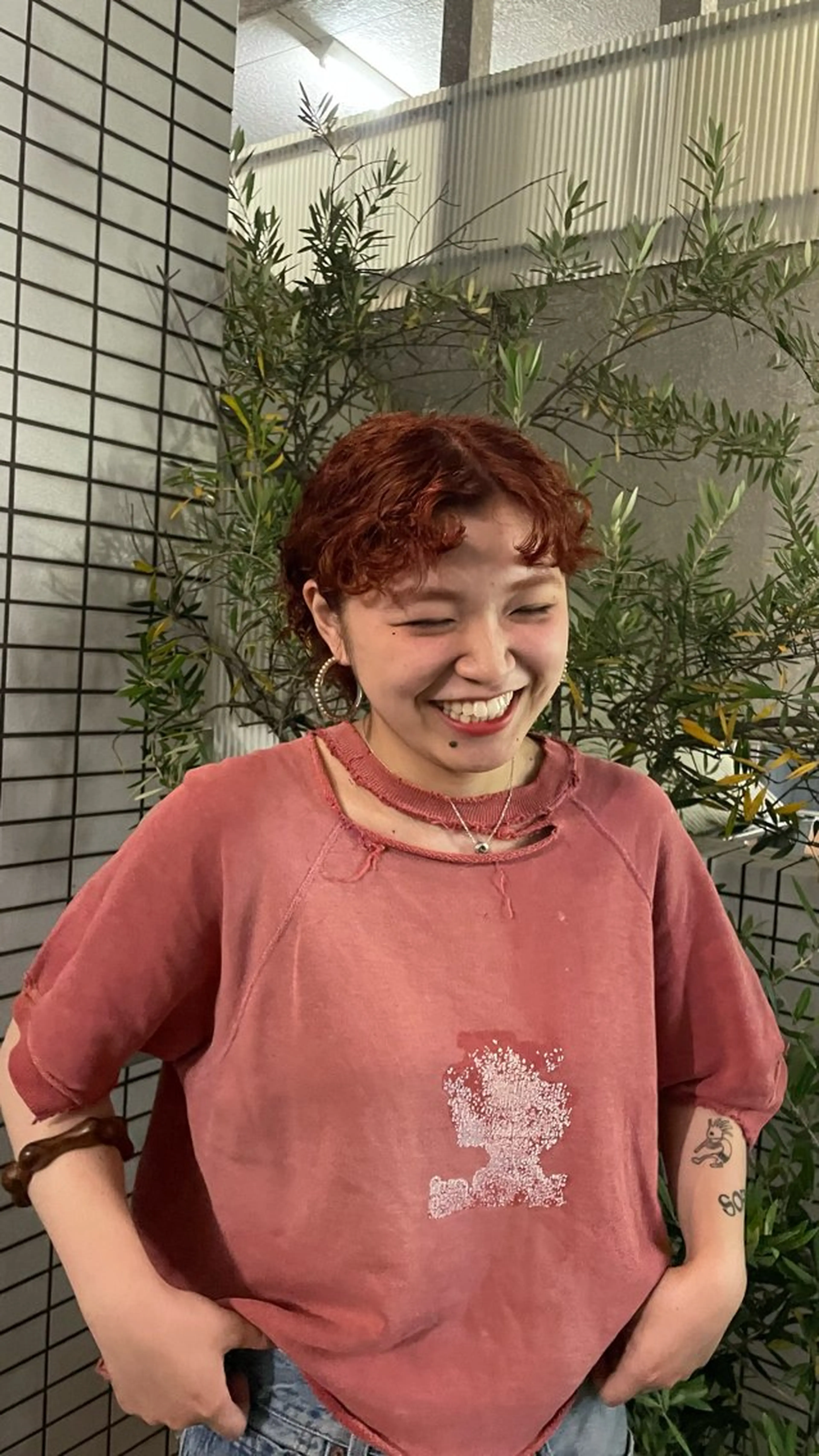 カラー パーマ ブリーチ ブリーチなしカラー オレンジ ヘアカラー トリートメント SASAnagano 堀内未梨のヘアスタイル